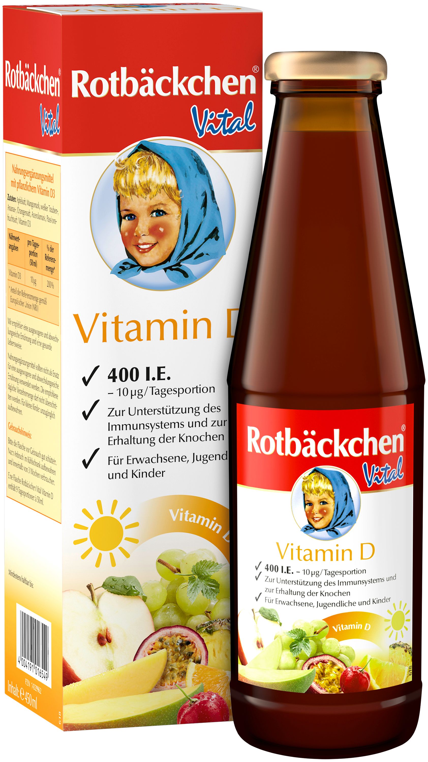 Rotbäckchen Vital Vitamin D 3x450 ml Saft