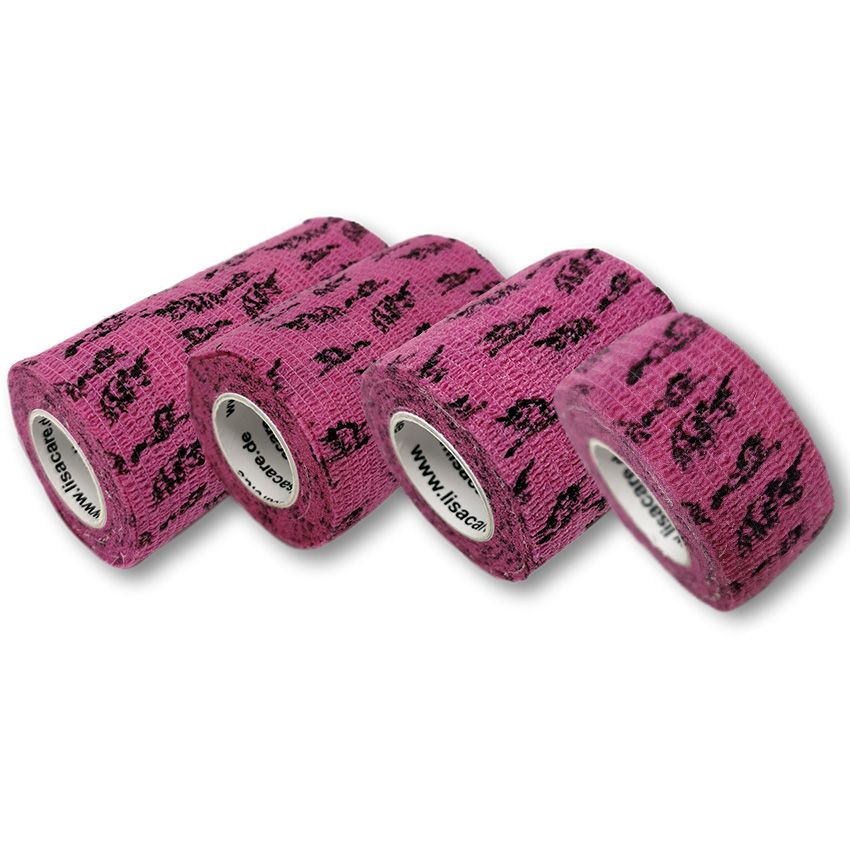LisaCare Kohäsive Bandagen 2,5-10cm - Einhorn Rosa 4 St Bandage(s)