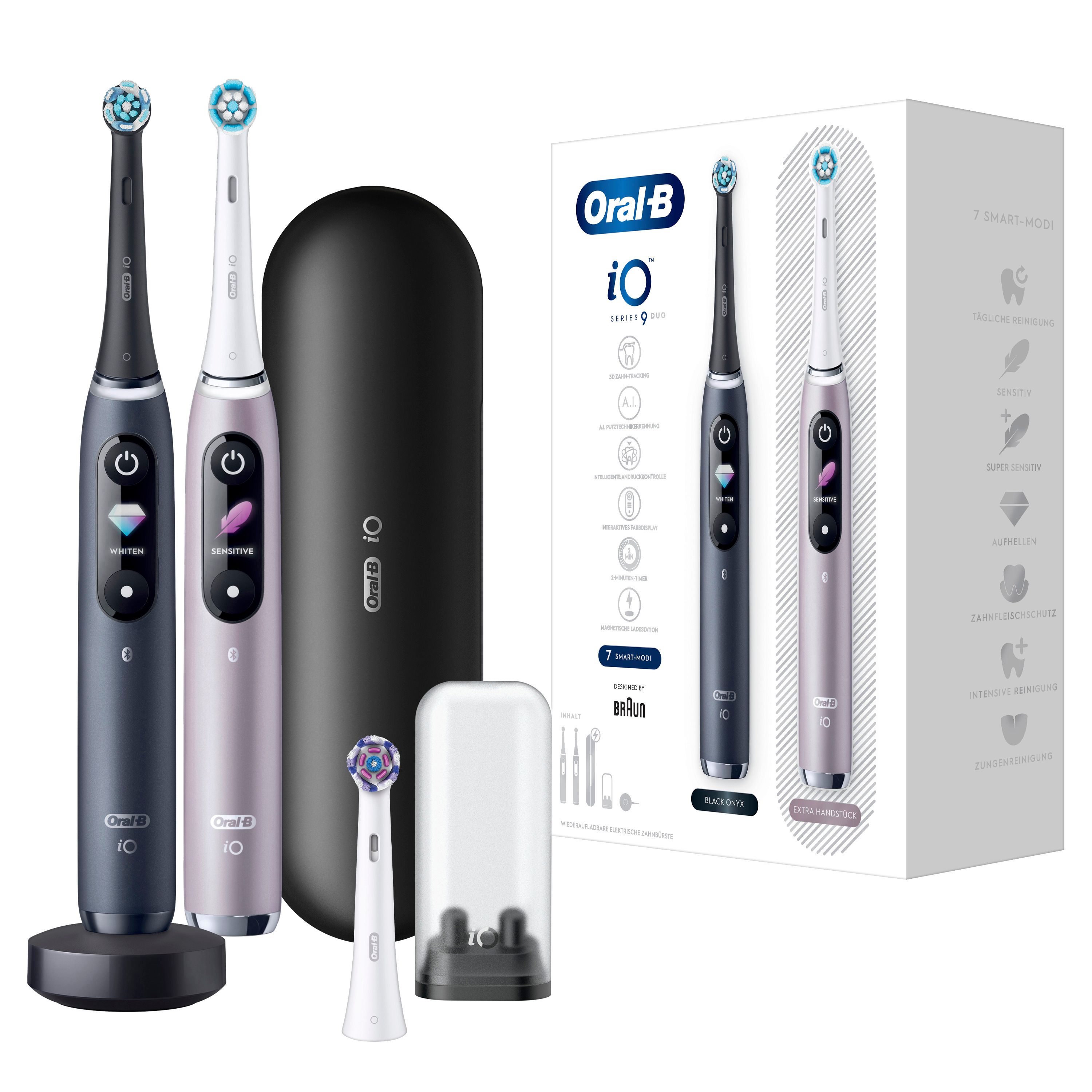 Oral-B - Elektrische Zahnbürste "iO 9 + 2. Handstück & Lade-Reiseetui"