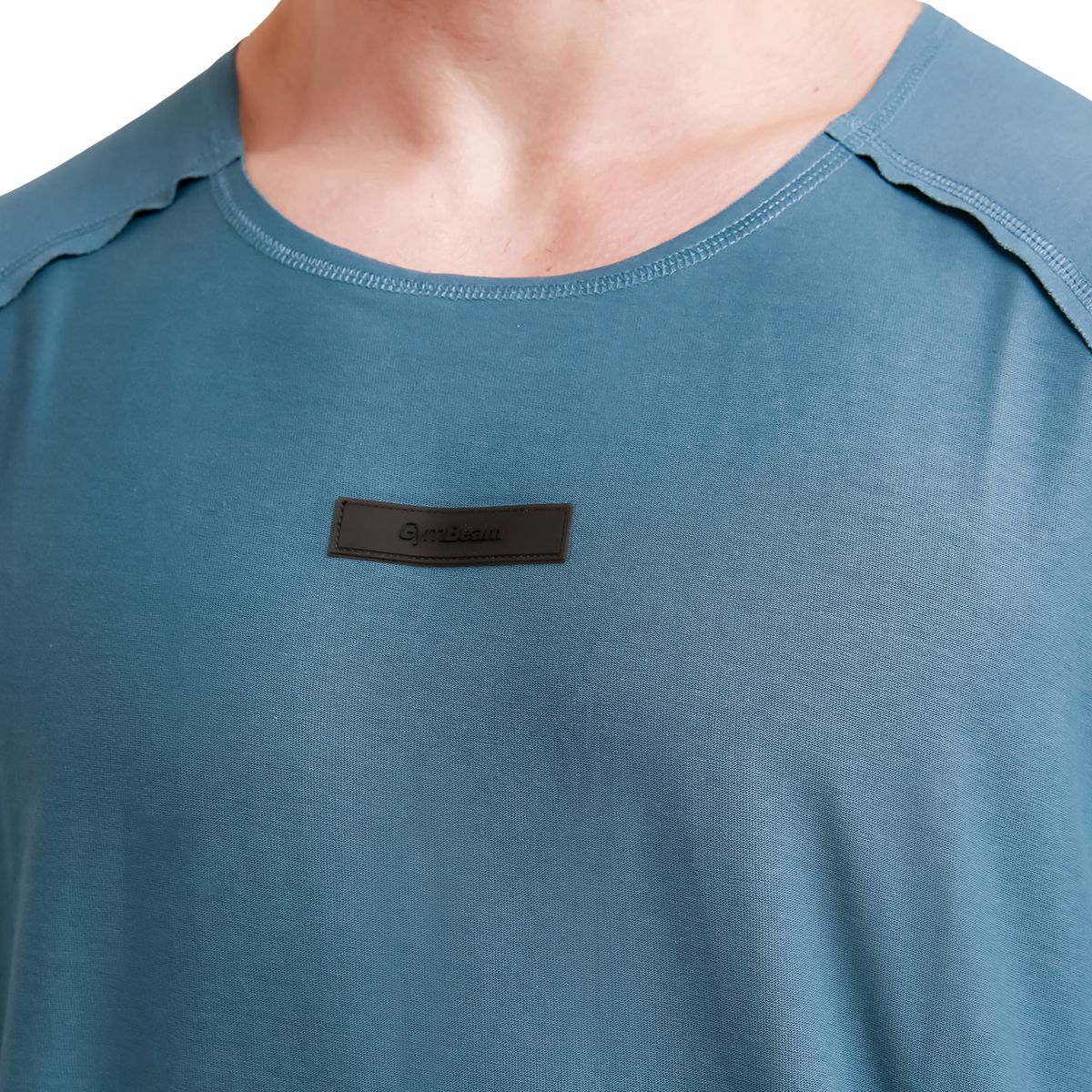 GymBeam T-Shirt Herren Oversized Kurzarm aus Baumwolle Unity Blau
