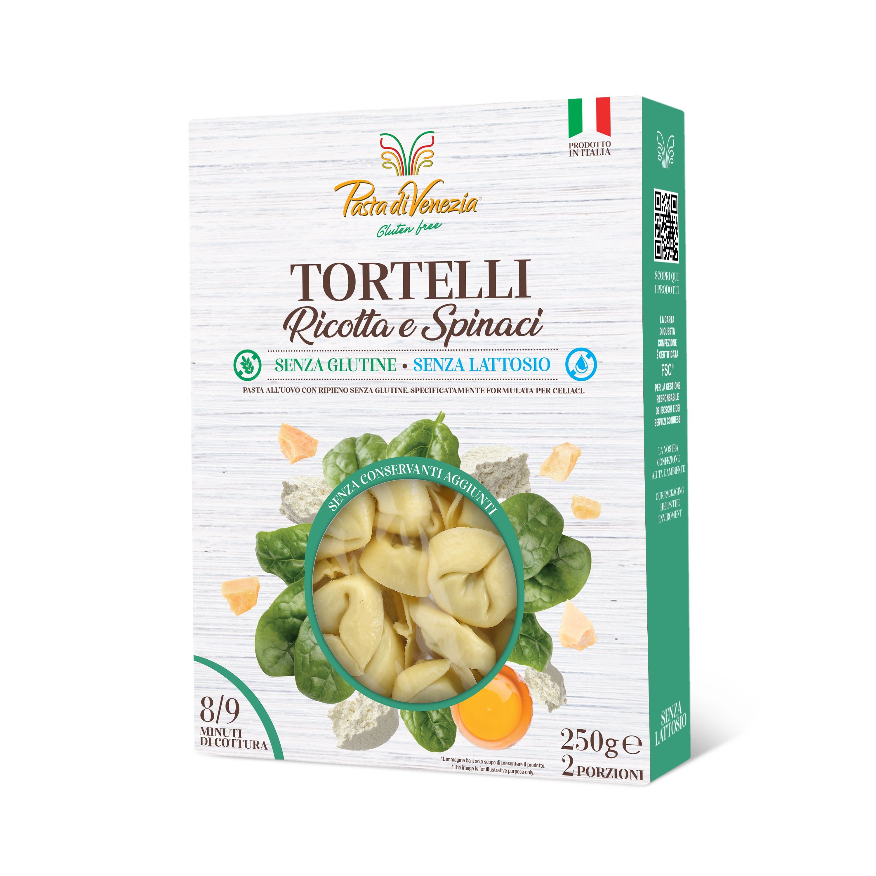 Tortelli Ricotta e Spinaci Senza Glutine - Pasta di Venezia