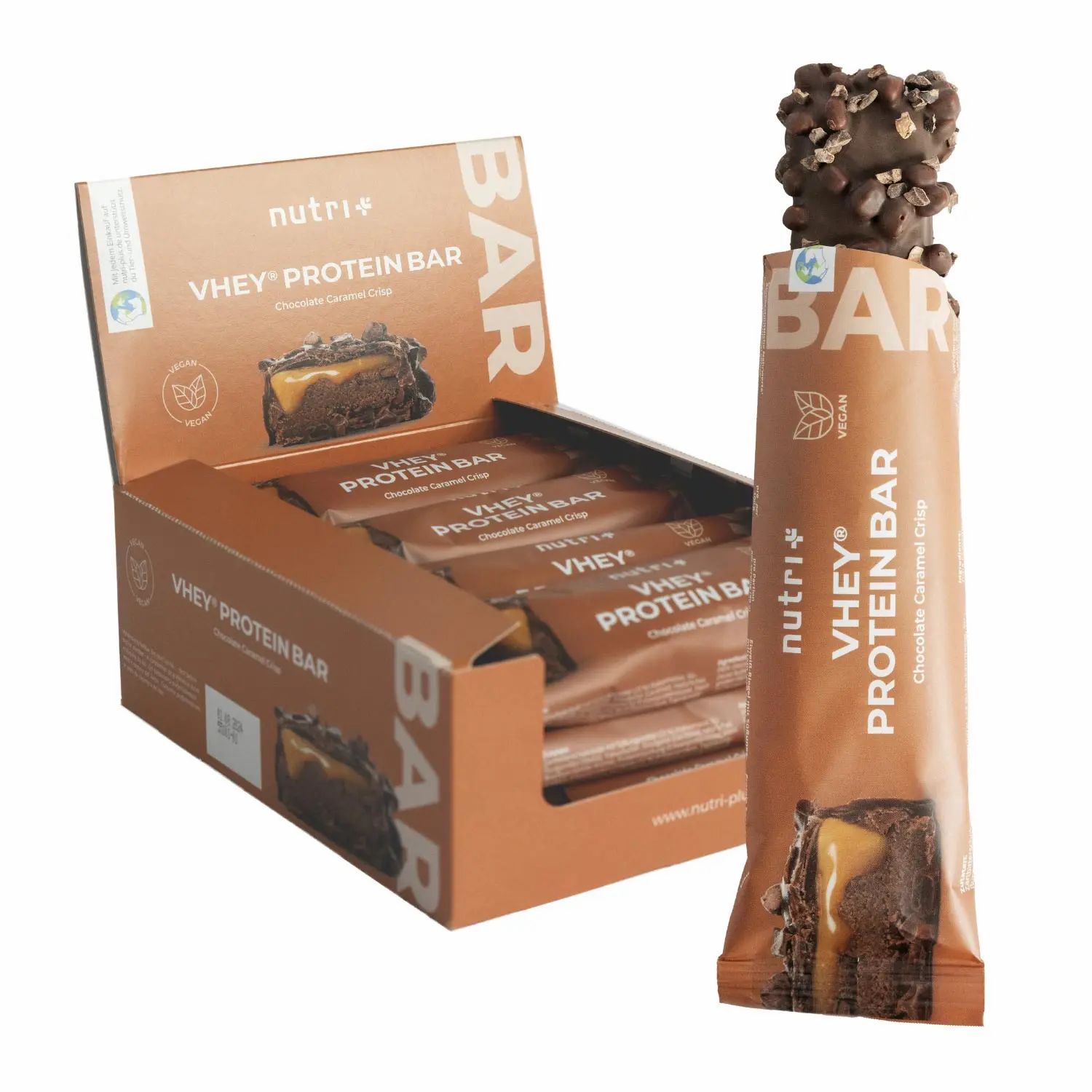 nutri+ Vhey Bar - Veganer Proteinriegel 12er Box