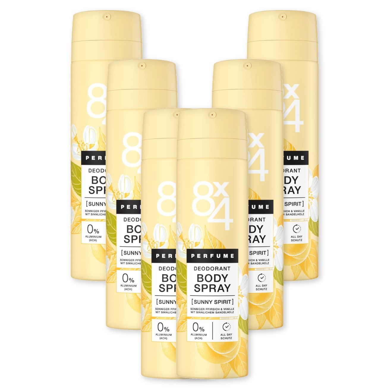 8X4 Body Spray Sunny Spirit 6x150 ml Deospray