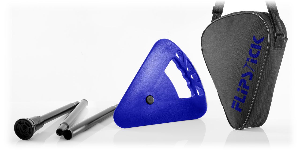 Flipstick Sitzstock faltbar und Höhen verstellbar royalblau