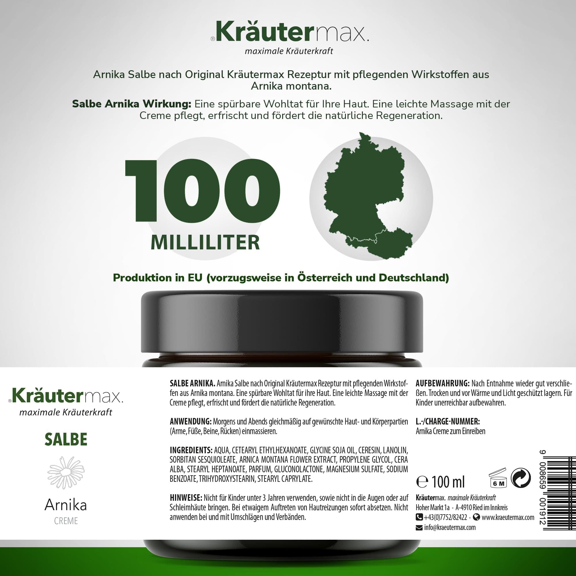 Kräutermax Salbe Arnika Arnica montana 100 ml Creme