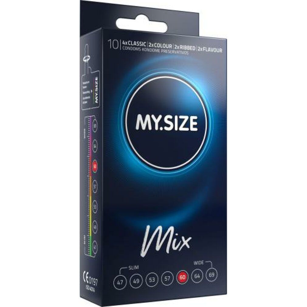 MY.SIZE Mix: 10 Kondome, Größe 60mm. 4 Varianten.