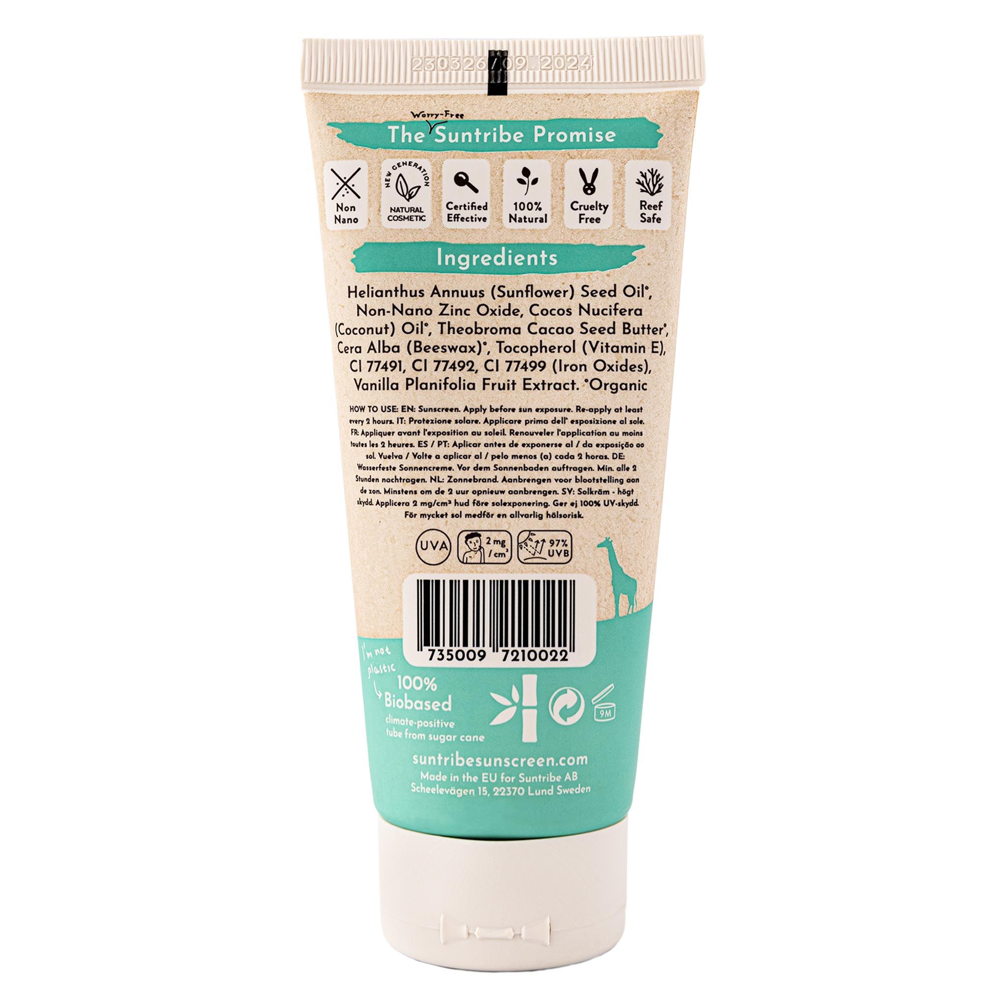 Suntribe Mineralische Bio Sonnencreme LSF 30 wasserfest
