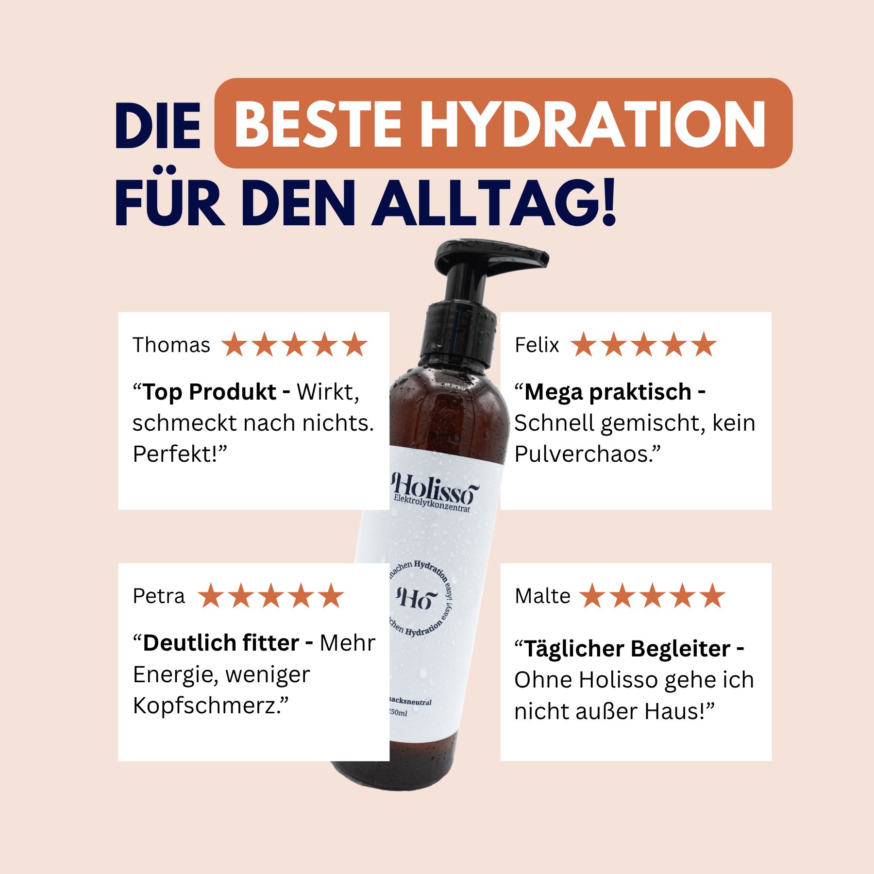 Holisso® 100% natürliches Elektrolytkonzentrat – 250 ml, 200 Portionen, geschmacksneutral
