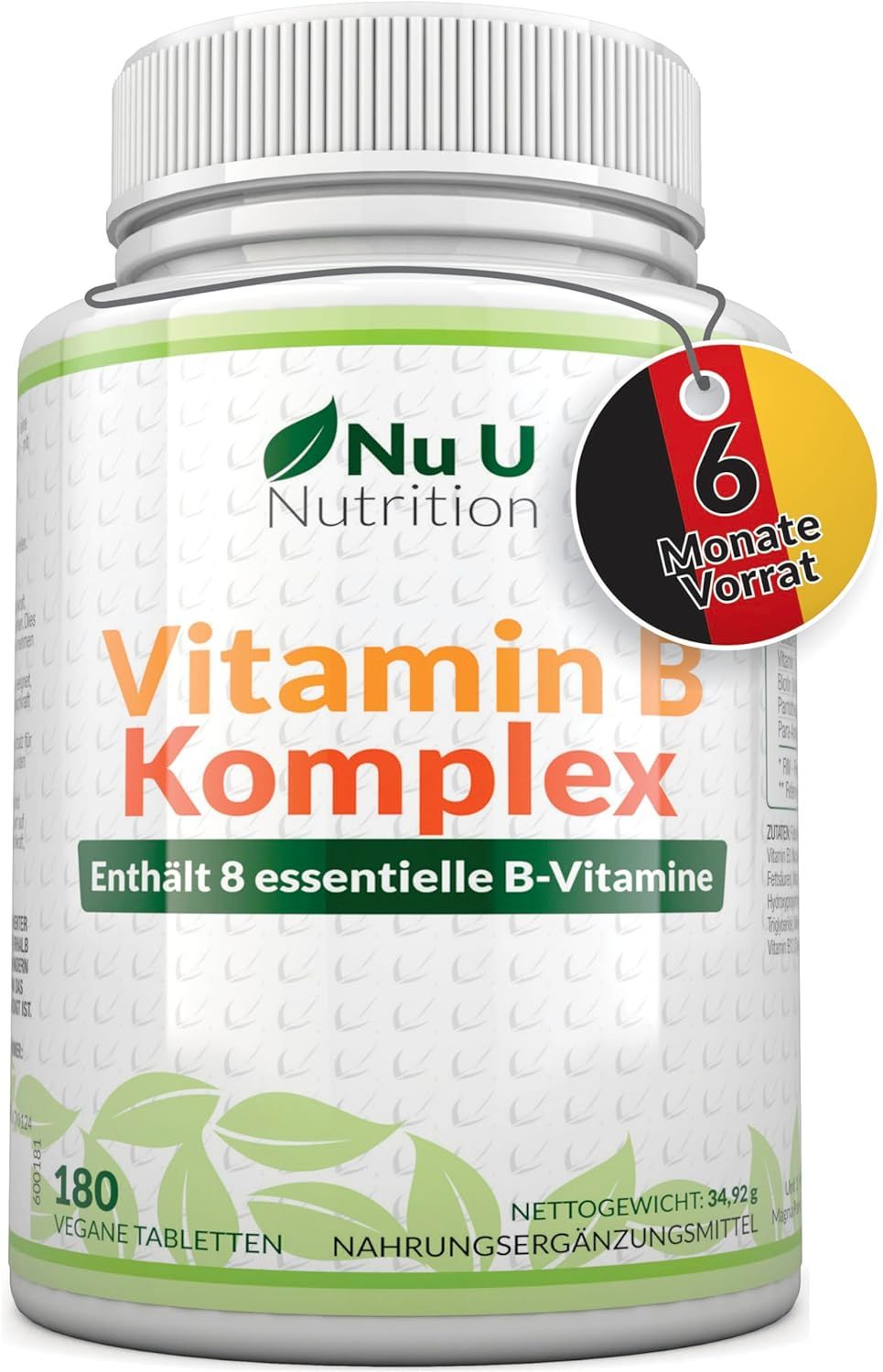 Nu U Nutrition Vitamin B Komplex Hochdosiert