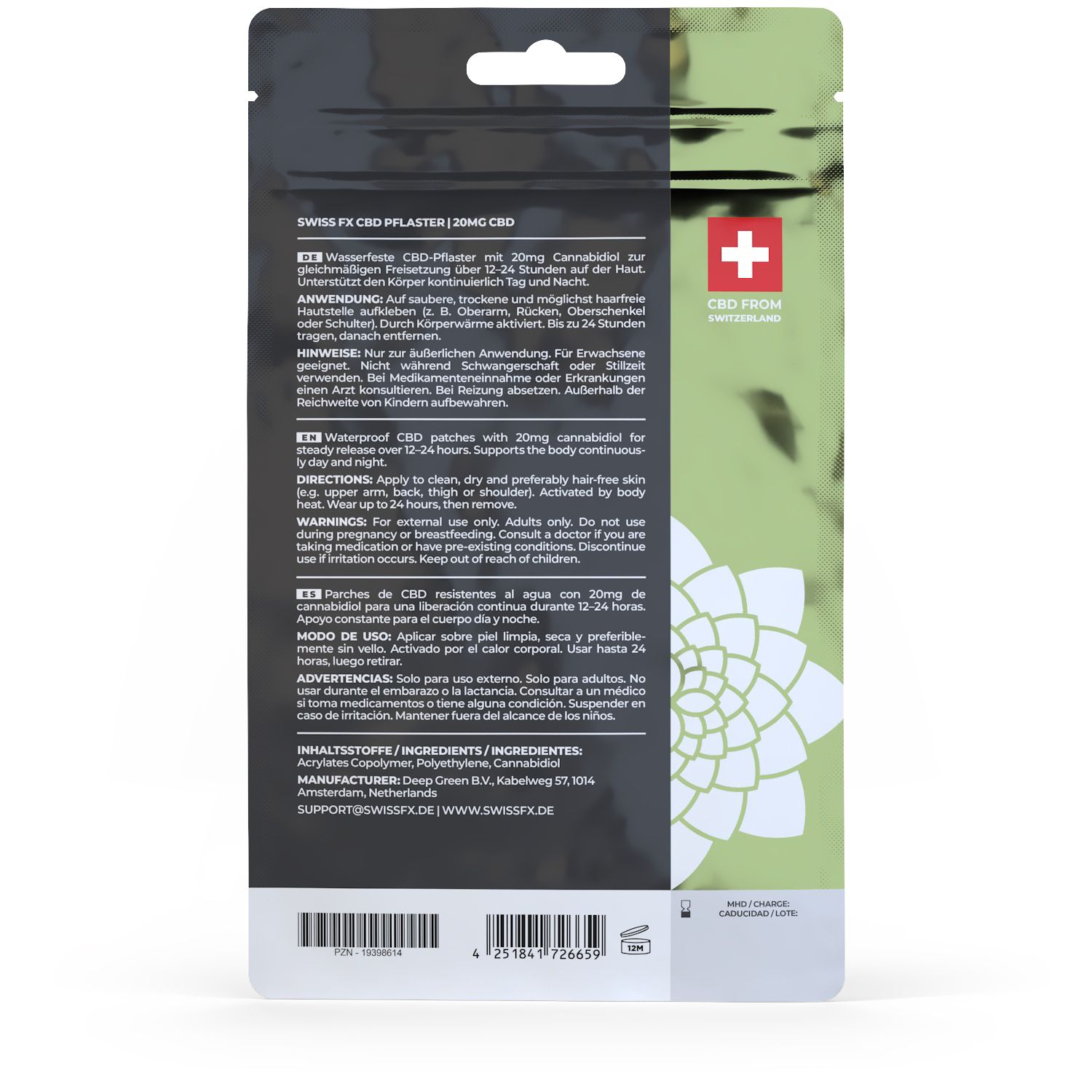 SWISS FX CBD Pflaster mit 50mg CBD