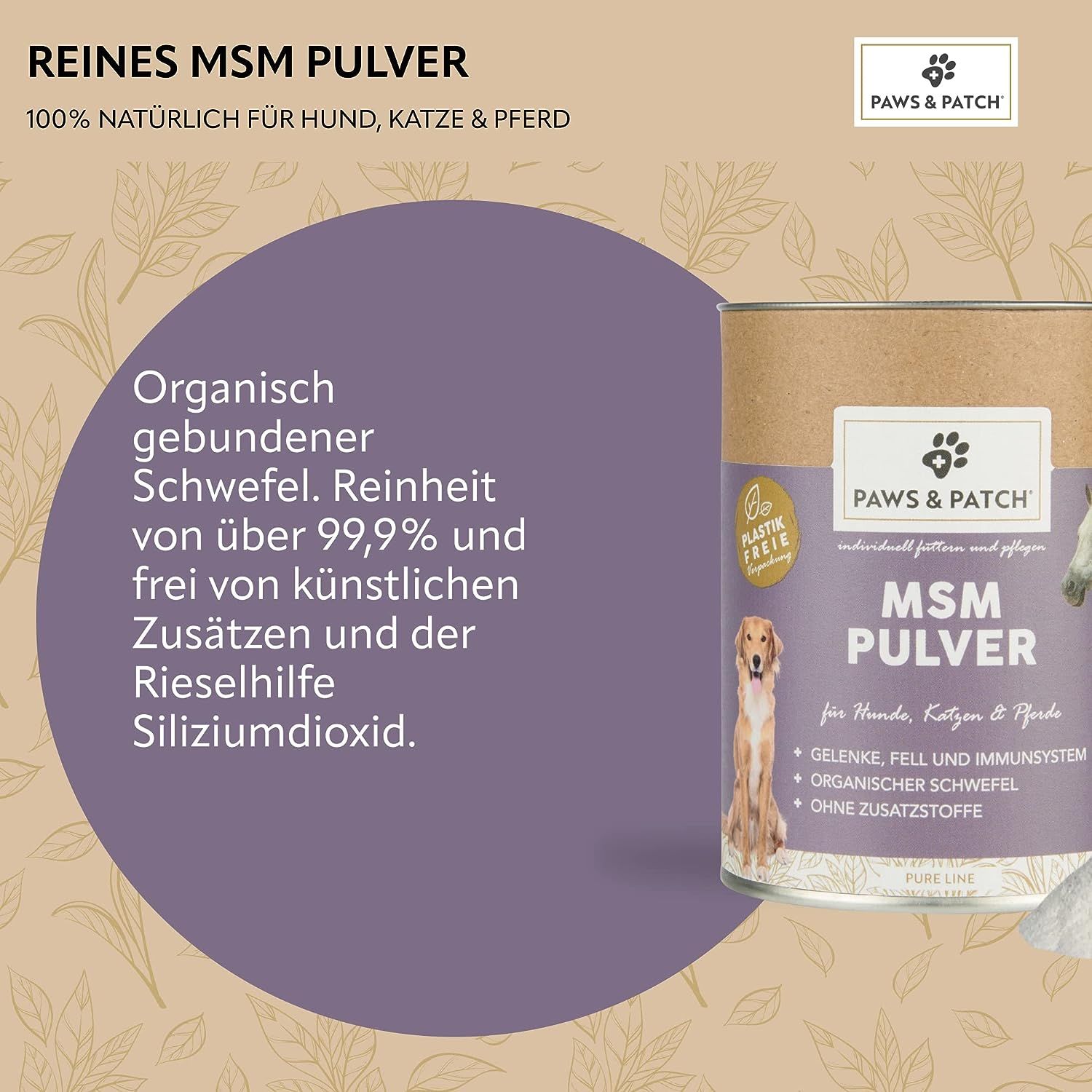 PAWS&PATCH MSM Pulver Für Hunde, Katzen Und Pferde 400 G - Shop Apotheke