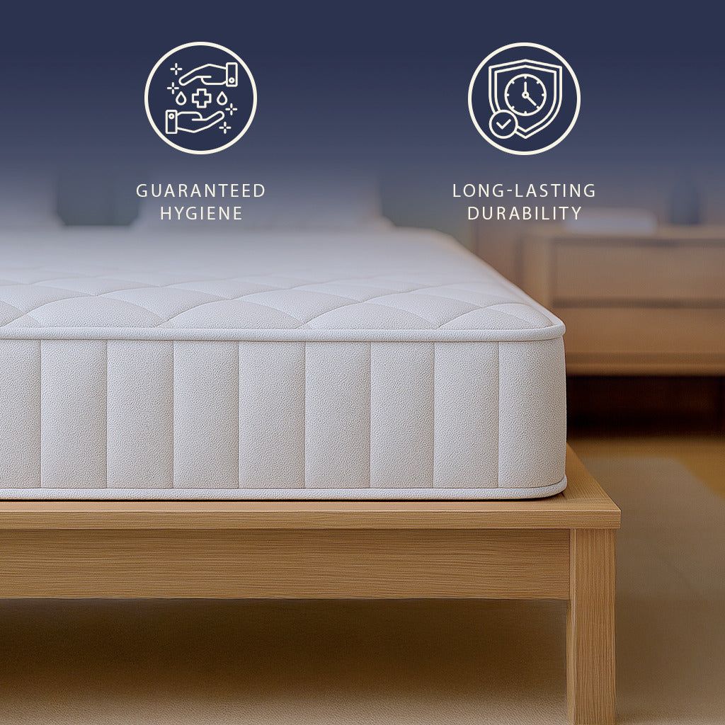 The White Stone Matratze Feuerhemmend 140x200 aus Memory Foam Höhe 20 cm | Orthopädisch