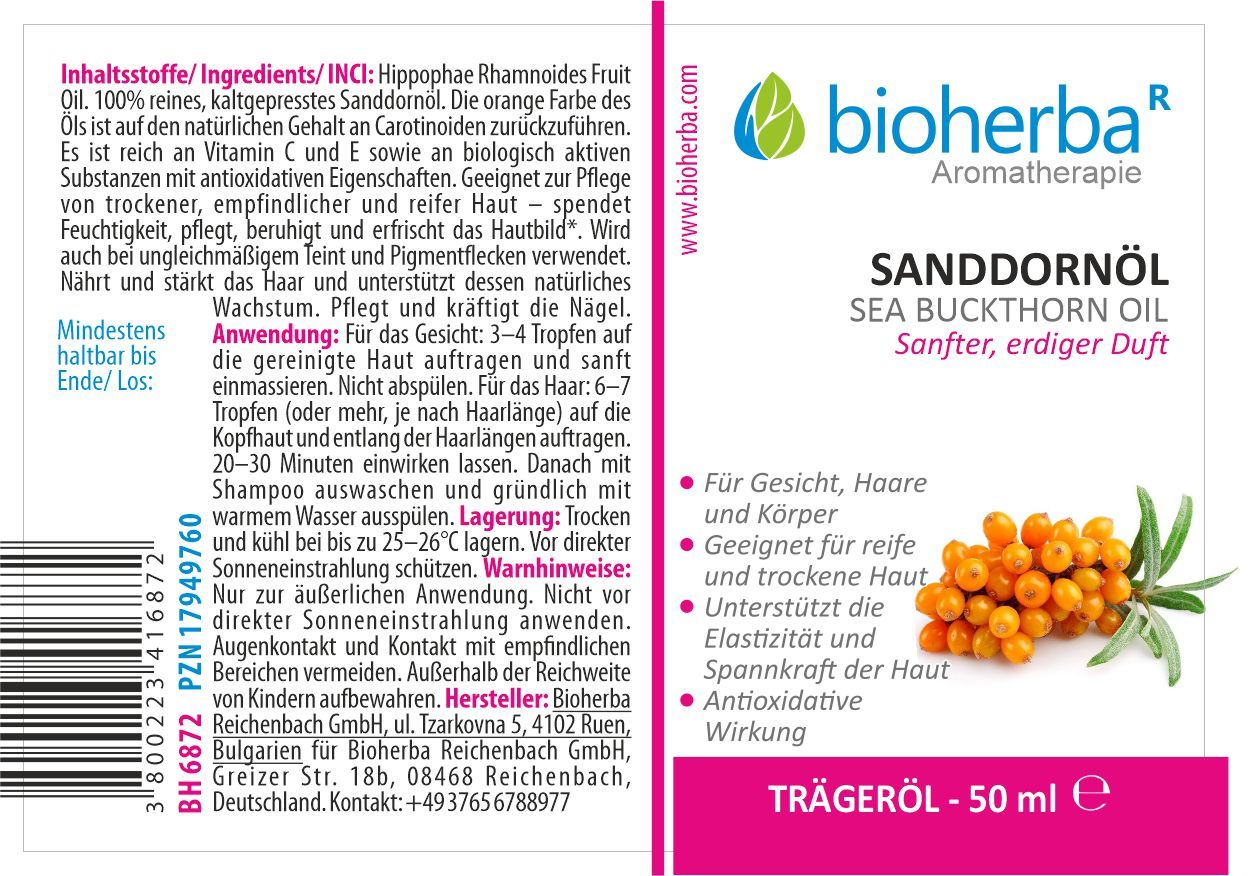 Bioherba Sanddornöl Reines Sanddorn-Trägeröl
