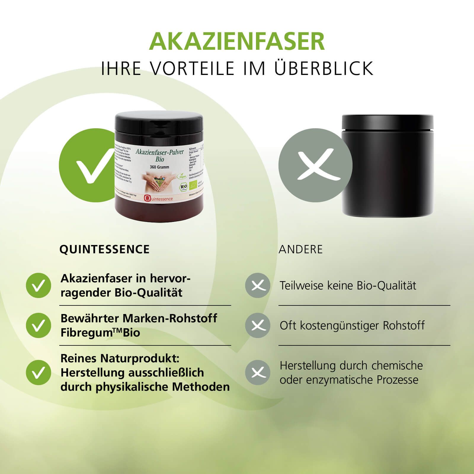 Akazienfaser Pulver von Quintessence 360 g