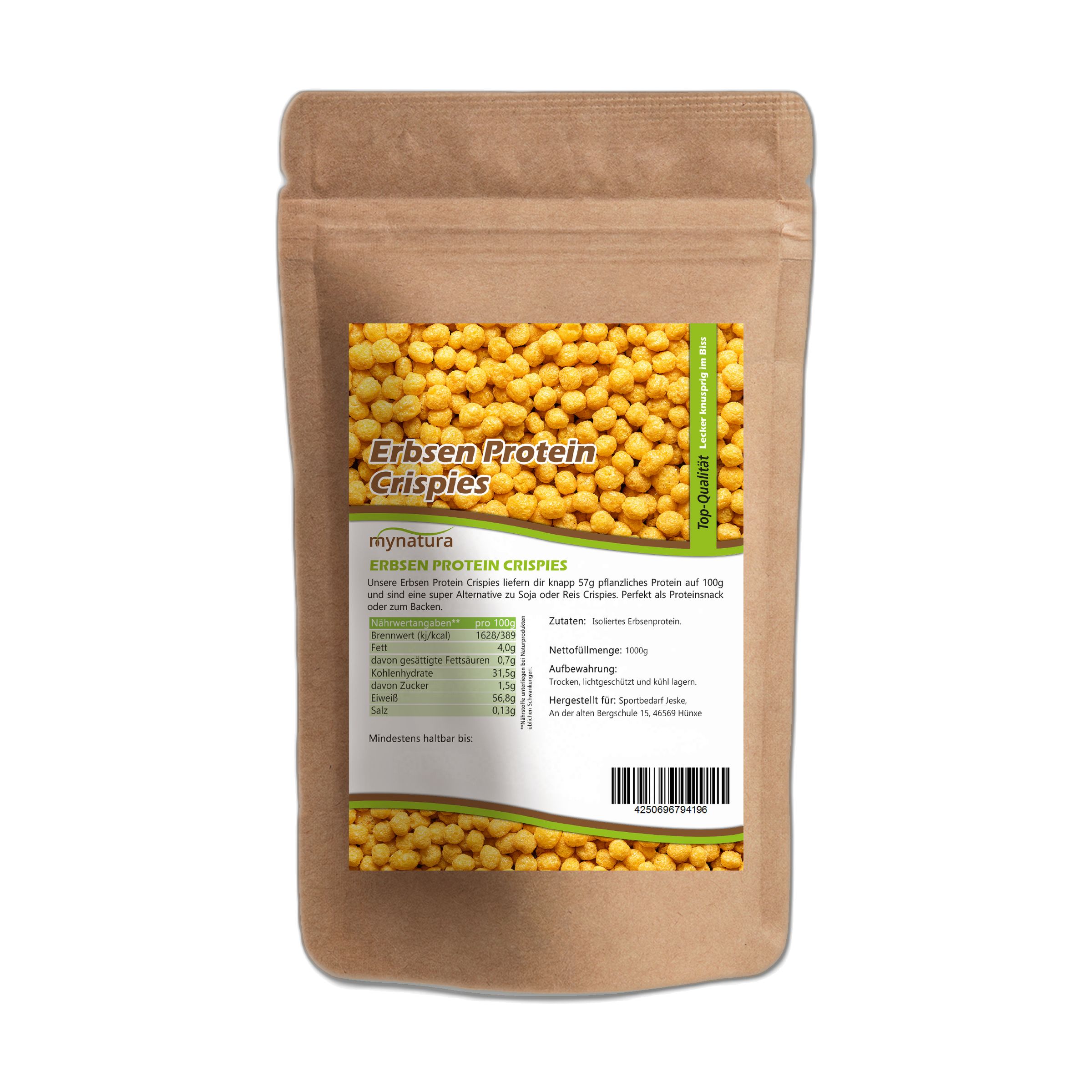 Mynatura Erbsenprotein Crispies 1000 g Pulver