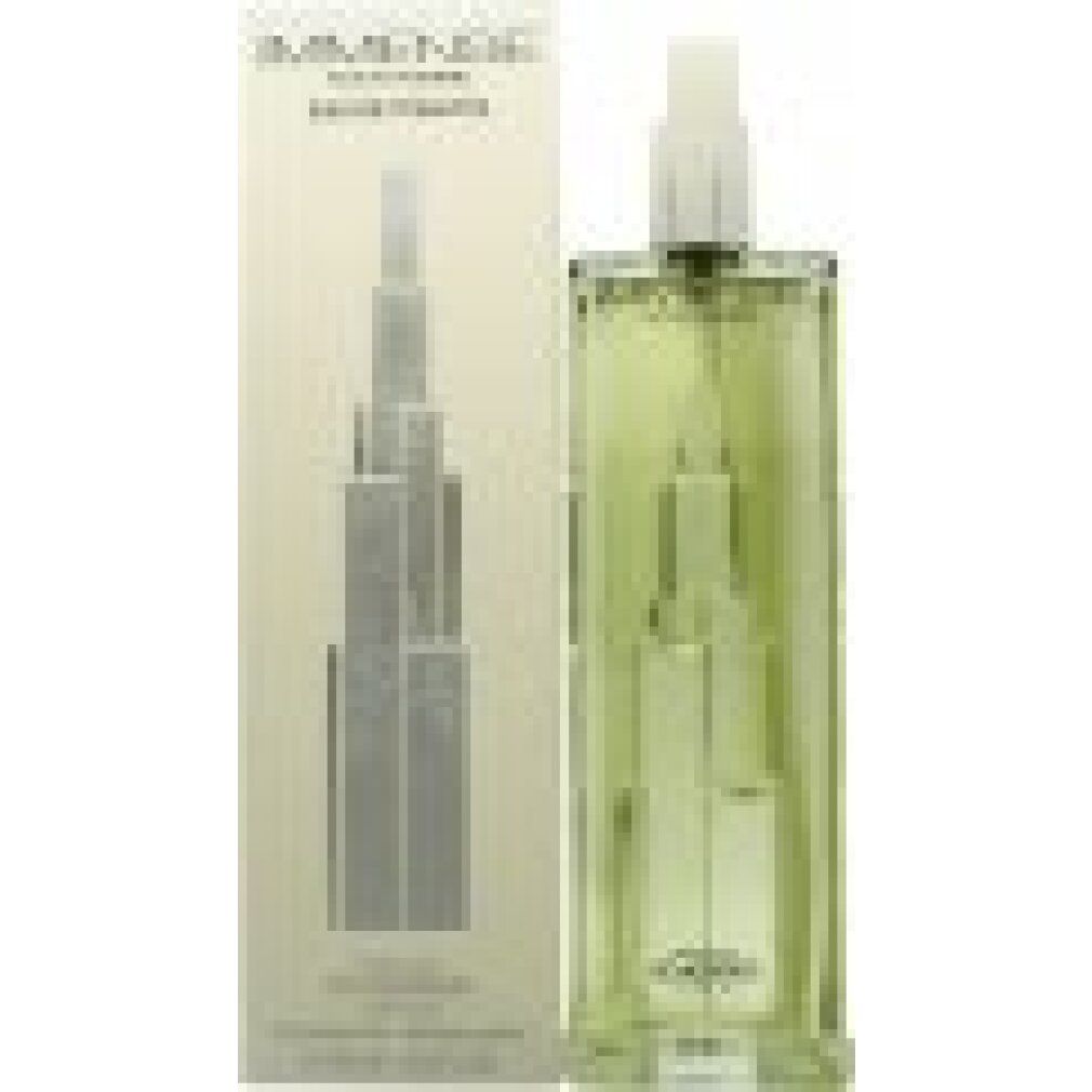 Flakon und Verpackung von Immense Eau de Toilette. Rechteckiger Flakon mit Sprühkopf. Verpackung mit silbernem Design und Schriftzug.