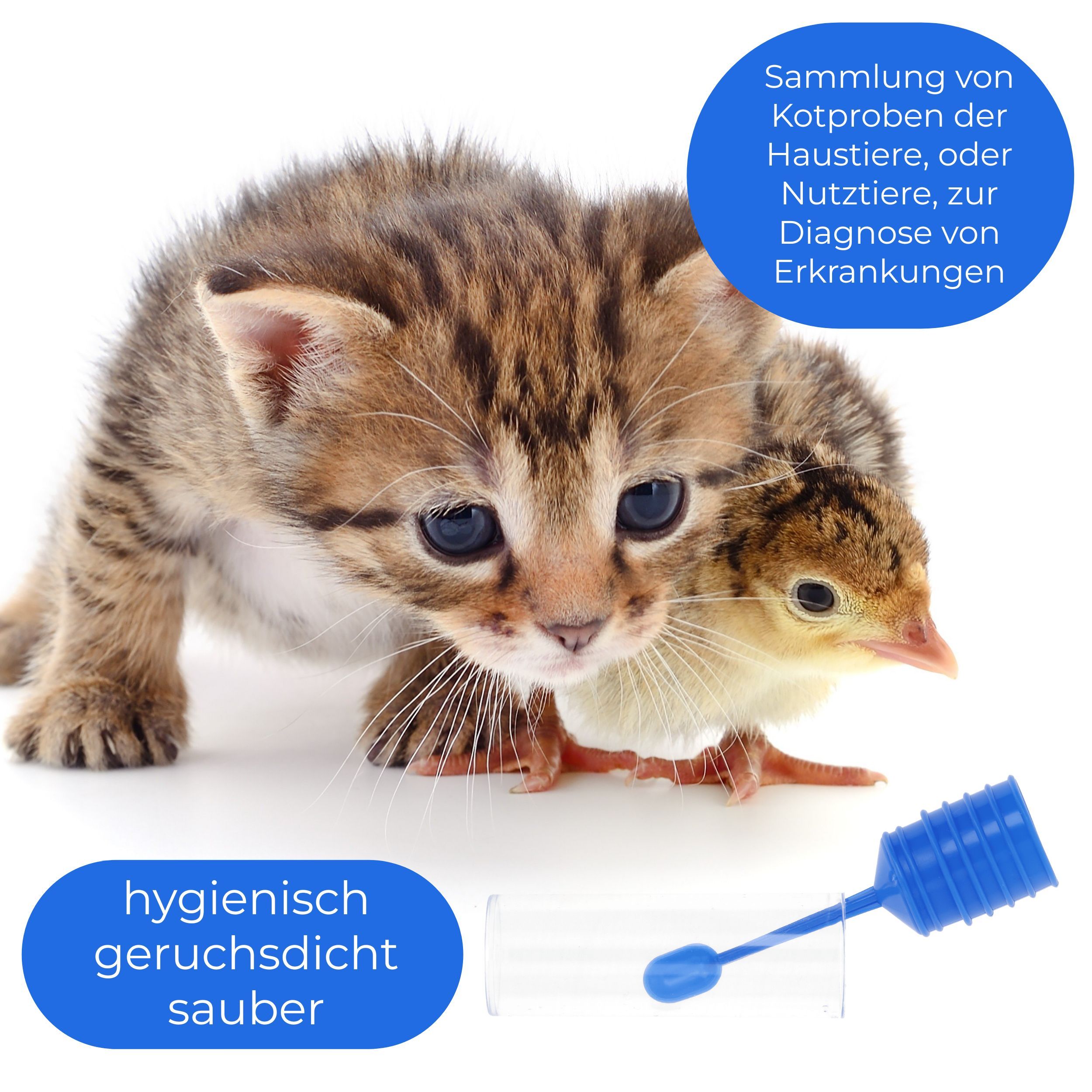 Horn Medical Probenröhrchen / Untersuchungsröhrchen mit integriertem Löffel