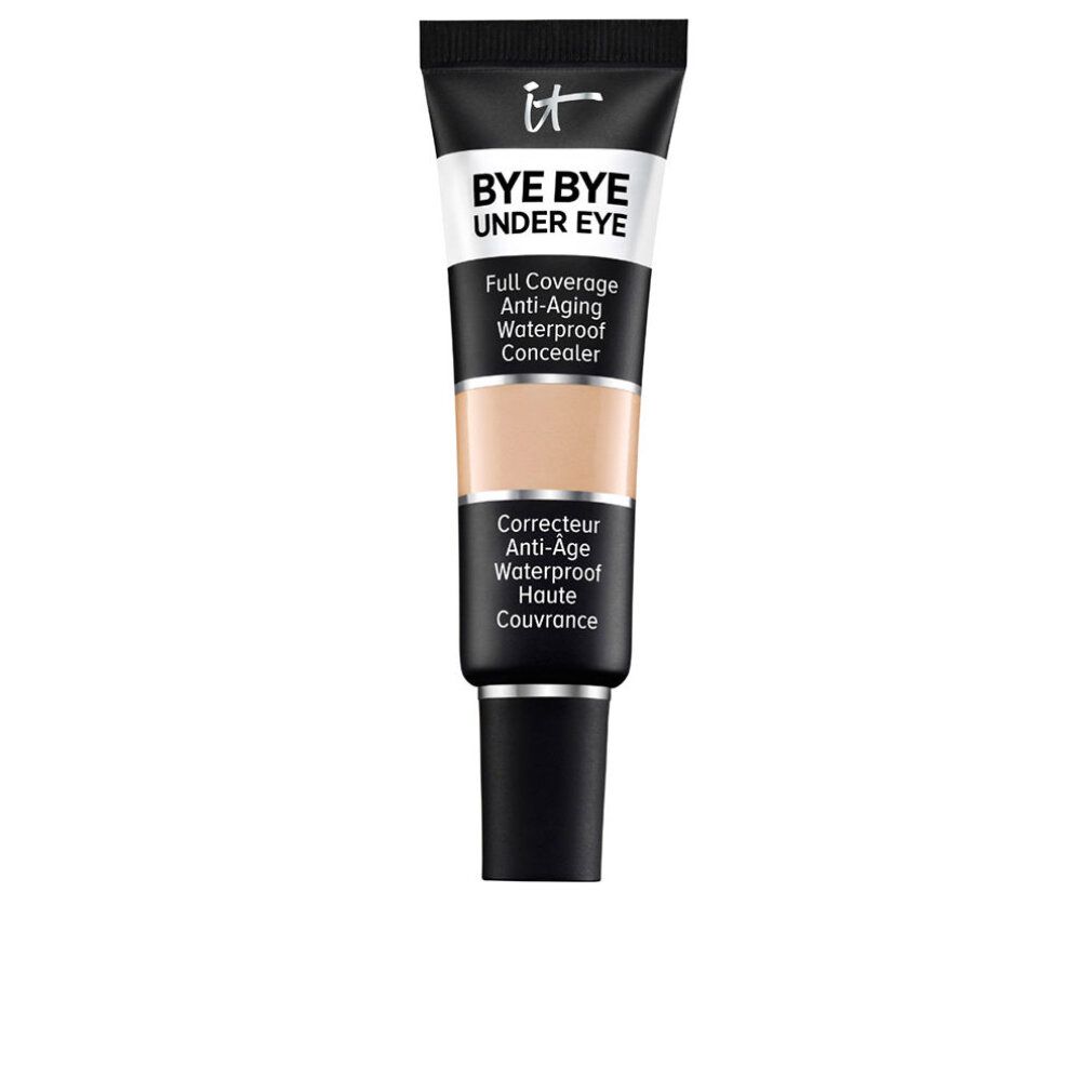 Concealer-Tube, schwarzer Deckel, weißer Schriftzug: Bye Bye Under Eye. Text: Full Coverage, Anti-Aging, Waterproof Concealer. Produktfarbe: Medium.