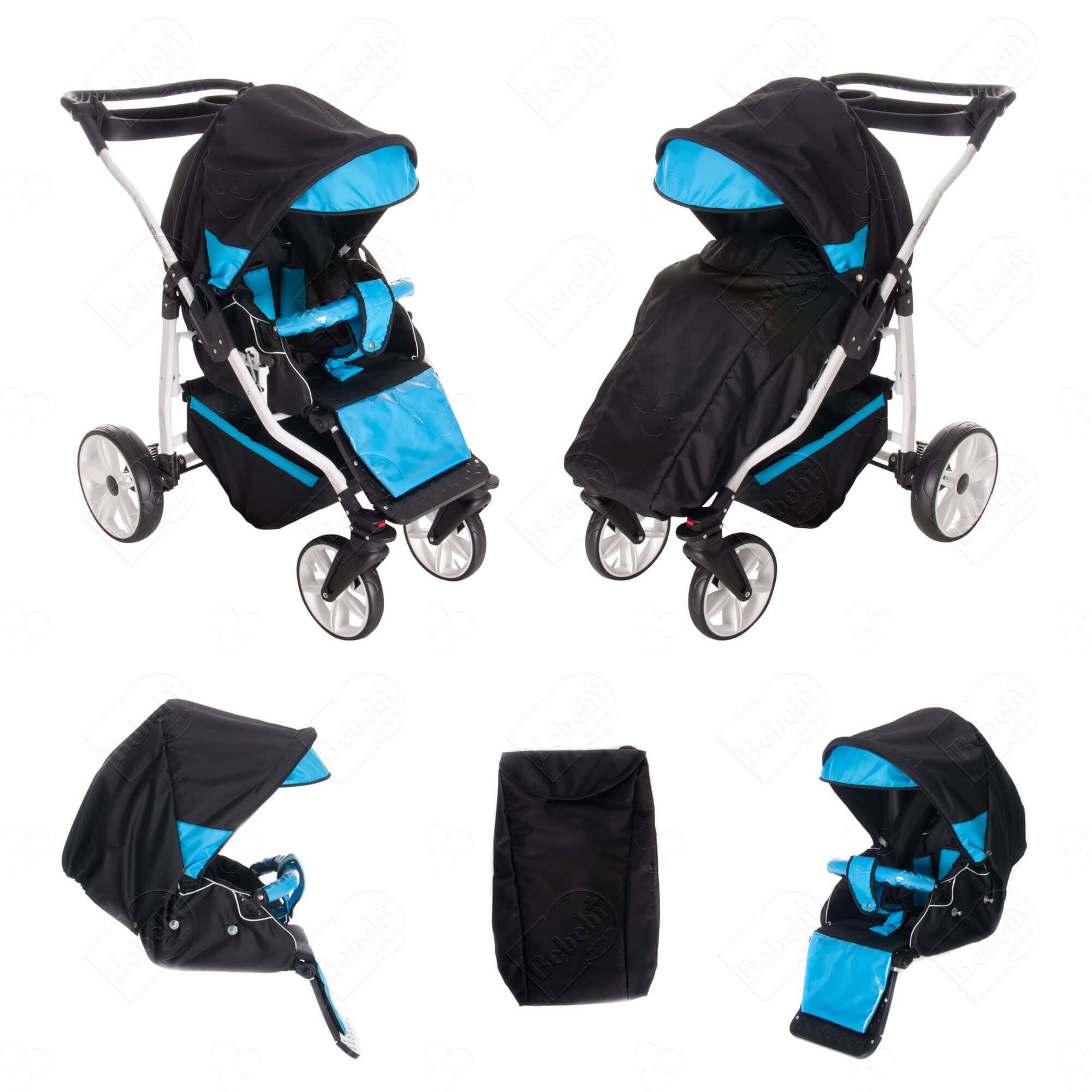 Bebebi Zürich 3 in 1 Kinderwagen Set Luftreifen, Zürichsee