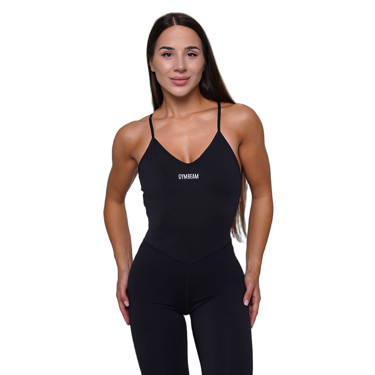 Jumpsuit Damen FIT Slim ärmellos mit V-Ausschnitt in Black 1 St