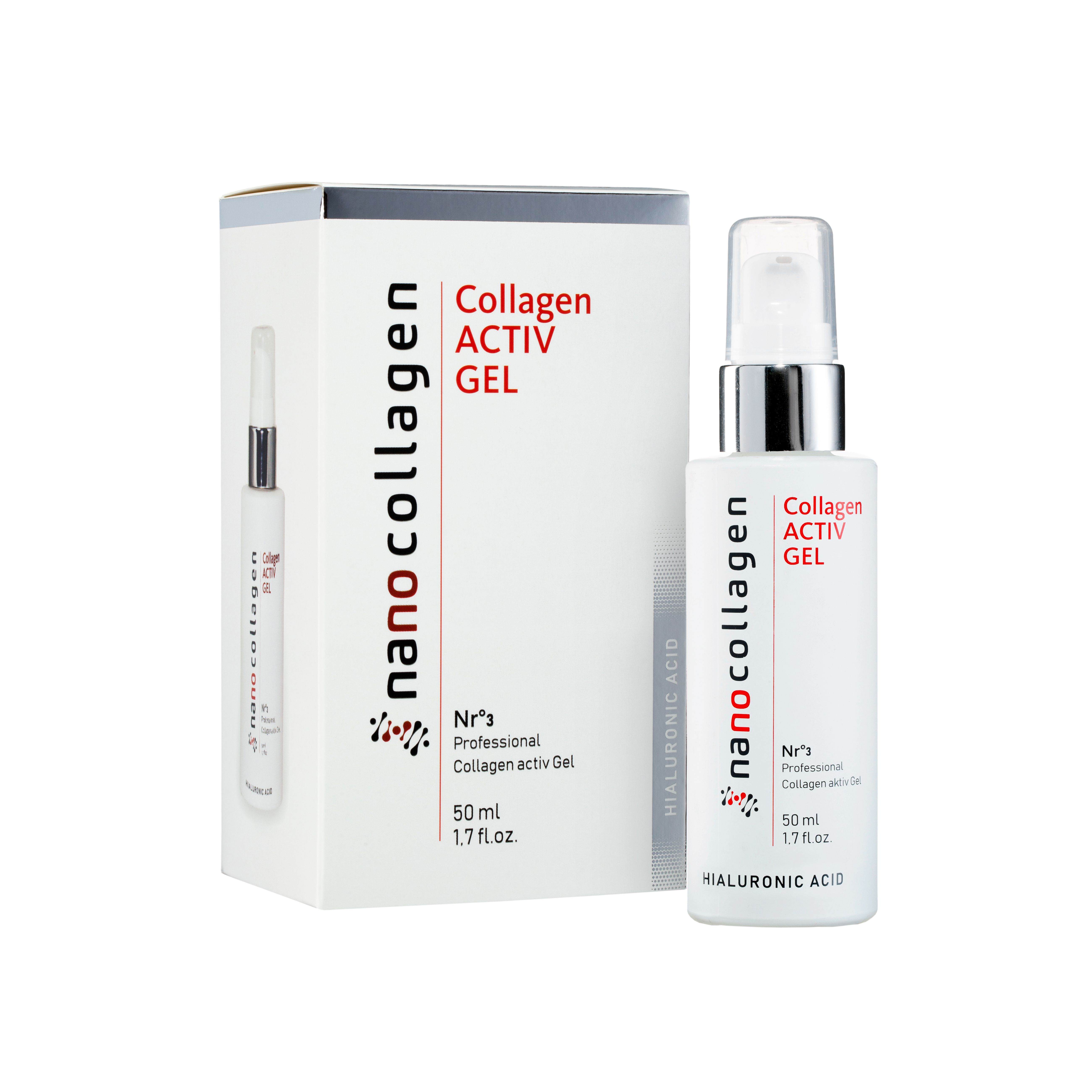 Nano Cosmetics Feuchtigkeitsspendendes Kollagen-Gel mit Hyaluronsäure für Gesicht und Körper