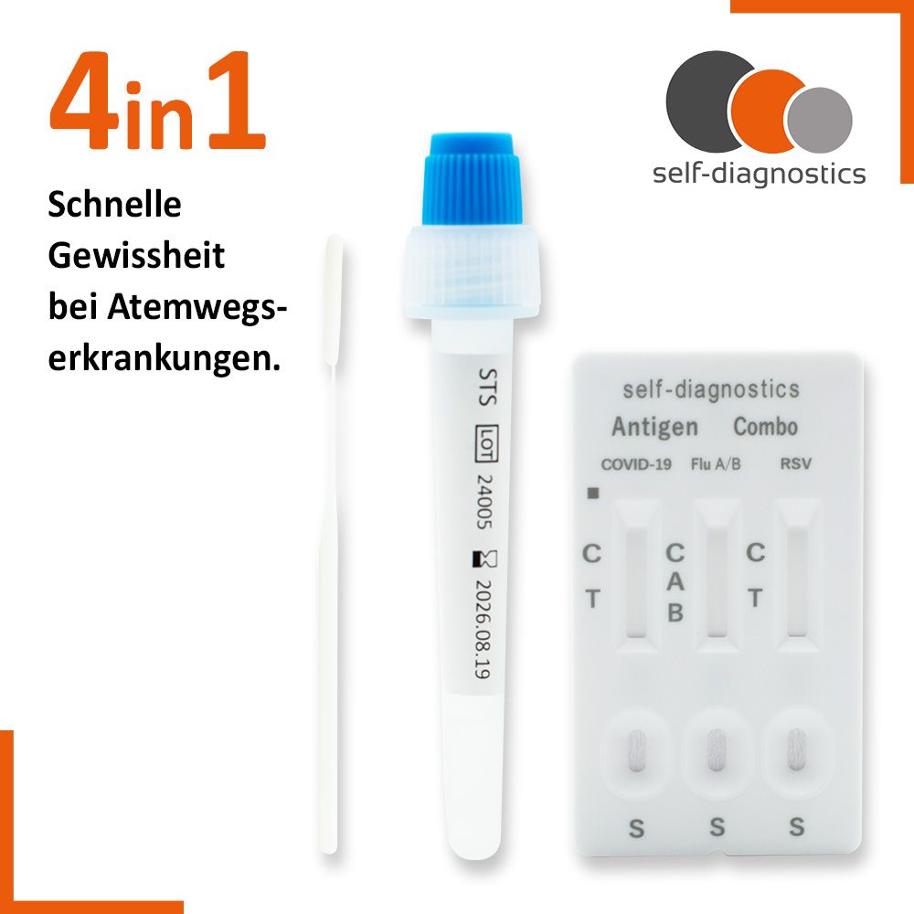 self-diagnostics 4in1 Antigen Kombi Test Sars-Cov-2, Influenza A + B, RSV 5 St