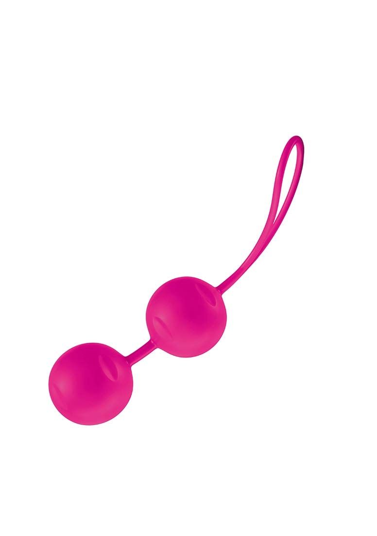 Zwei pinke Kugeln, verbunden durch eine Schnur mit Schlaufe.