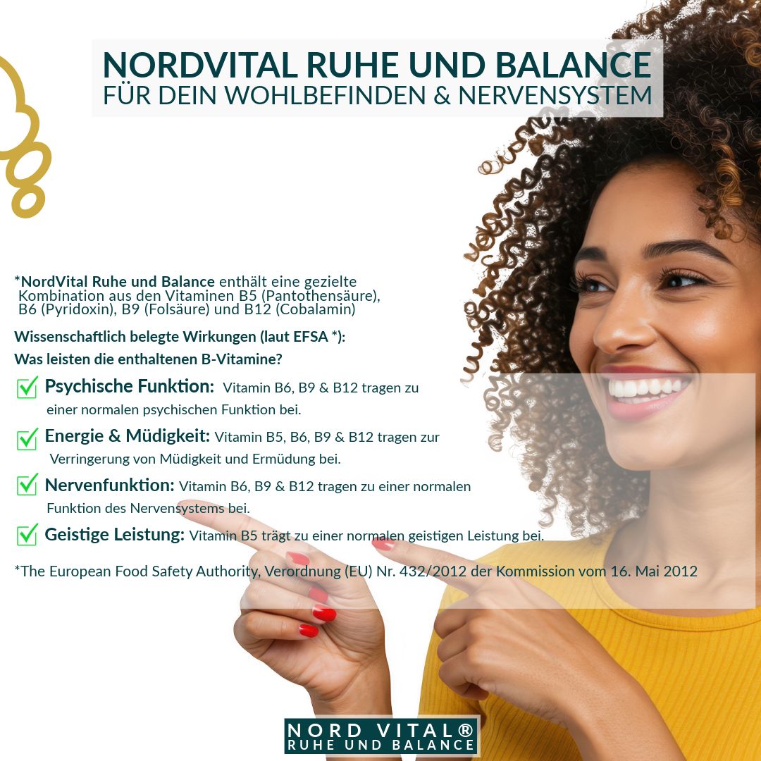 Nord Vital Ruhe & Balance – 13-in-1 Serotonin Komplex – 5-HTP 125 mg aus Griffonia, Ashwagandha, uvm