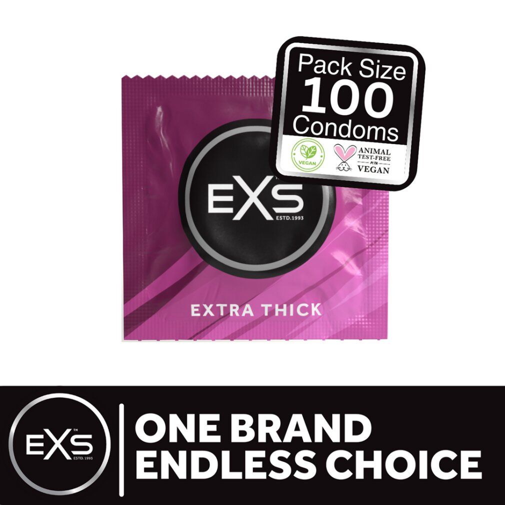 EXS Extra Thick Kondom-Verpackung mit Packungsgröße 100.