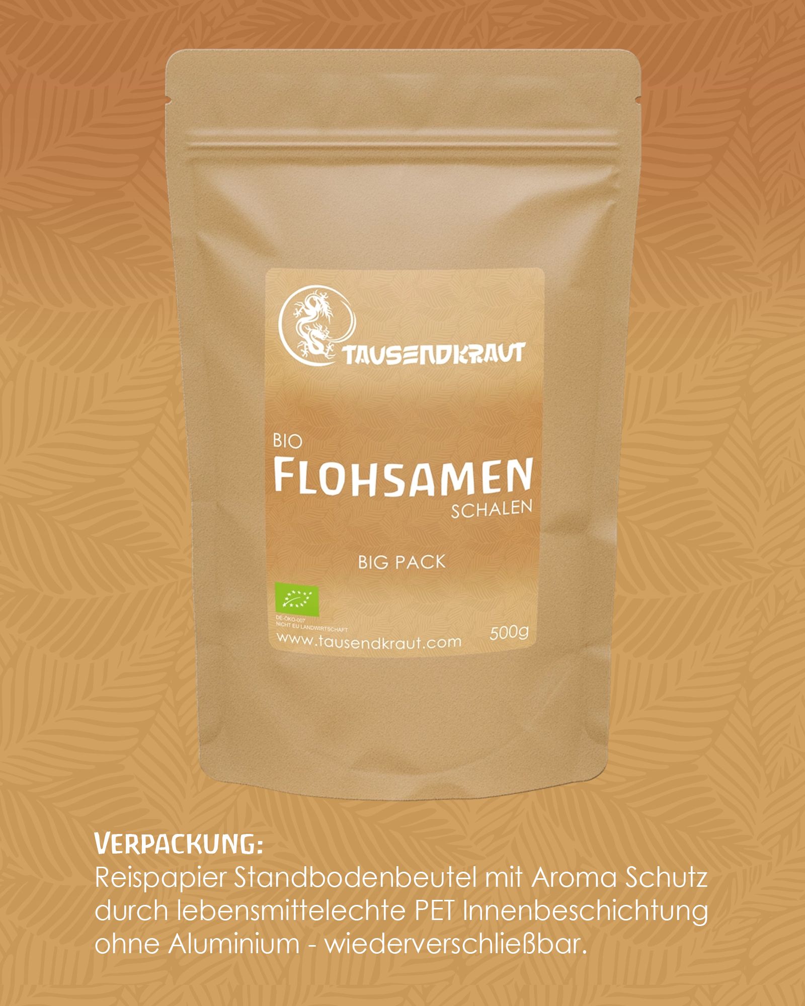 Tausendkraut Flohsamen Schalen BIO - BIGPACK