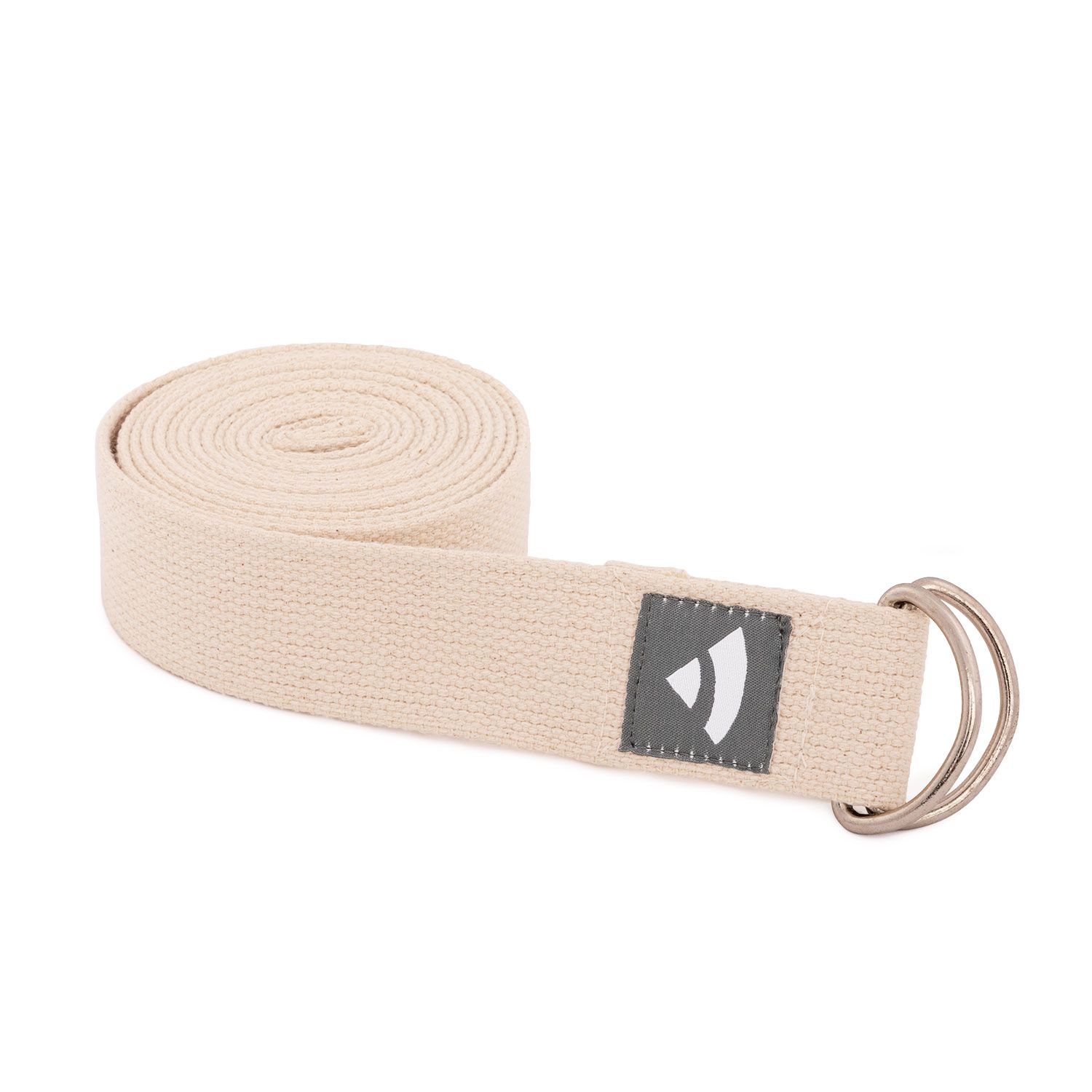 Yogagurt Asana Belt, Metallringe Baumwolle natur 910-M