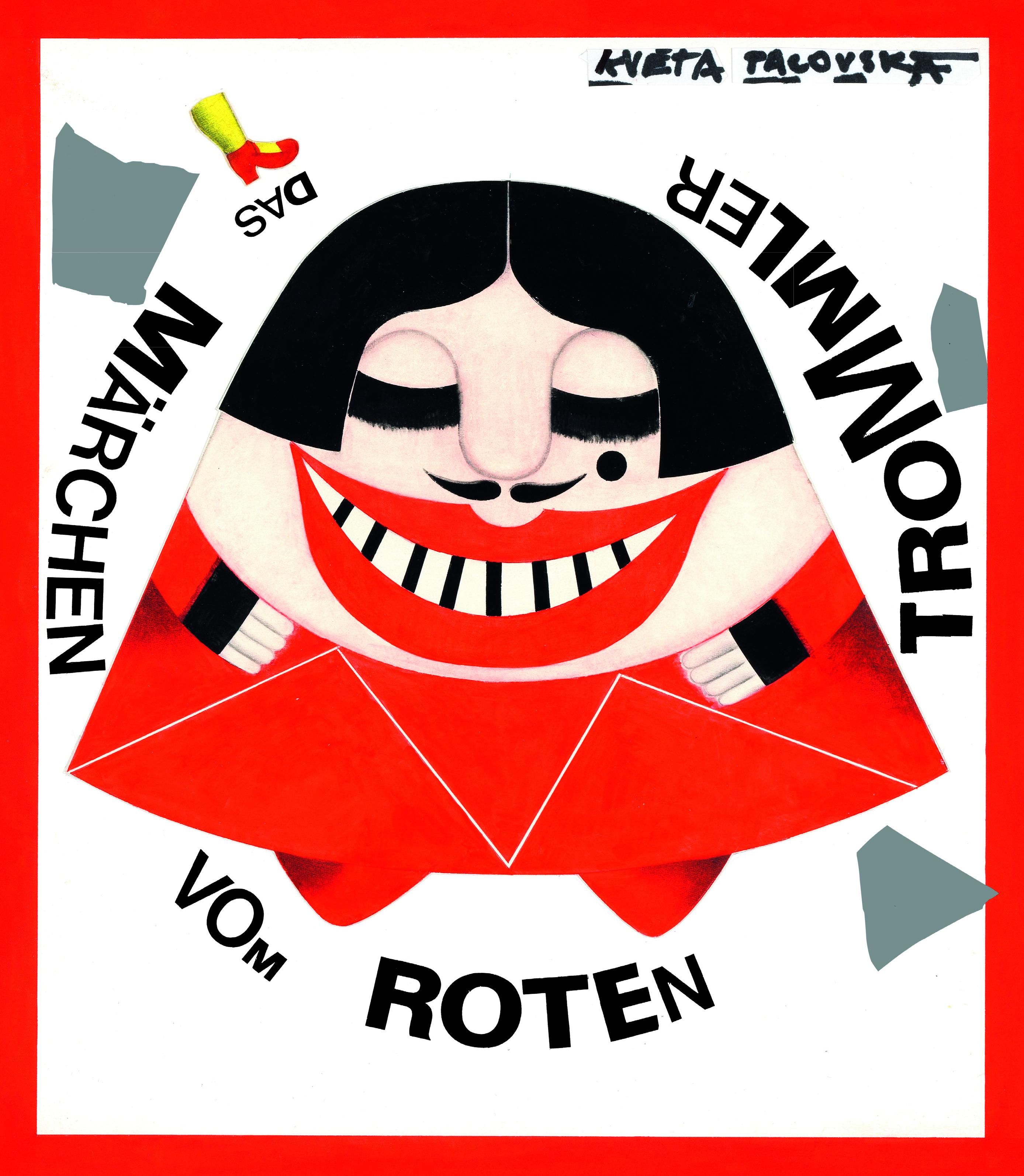 Buchcover: Illustration eines lächelnden Gesichts mit schwarzem Haar und roter Kleidung. Titel: Vom Roten Trommler.