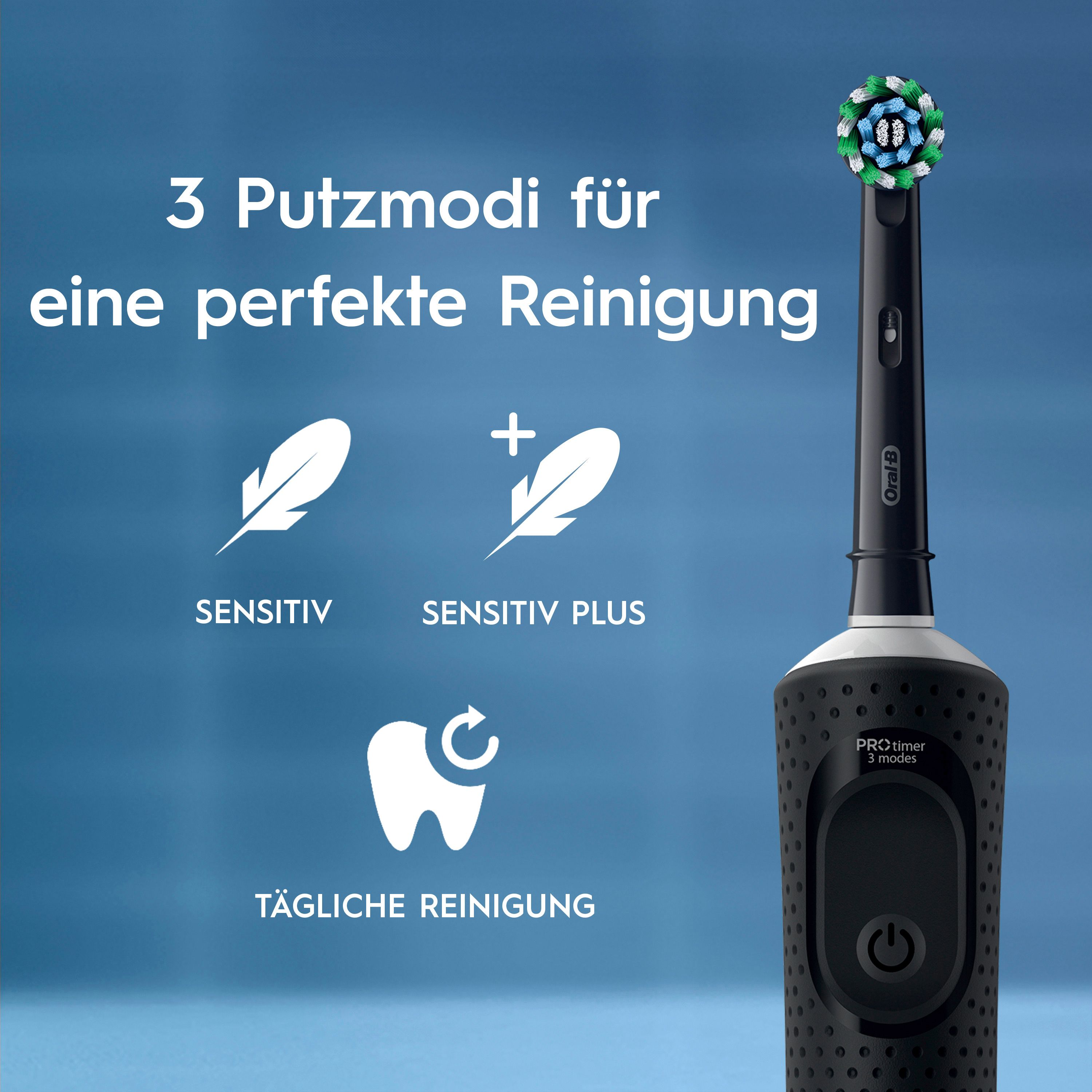Elektrische Zahnbürste Oral-B Vitality Pro, schwarz, mit Verpackung. 3 Putzmodi.