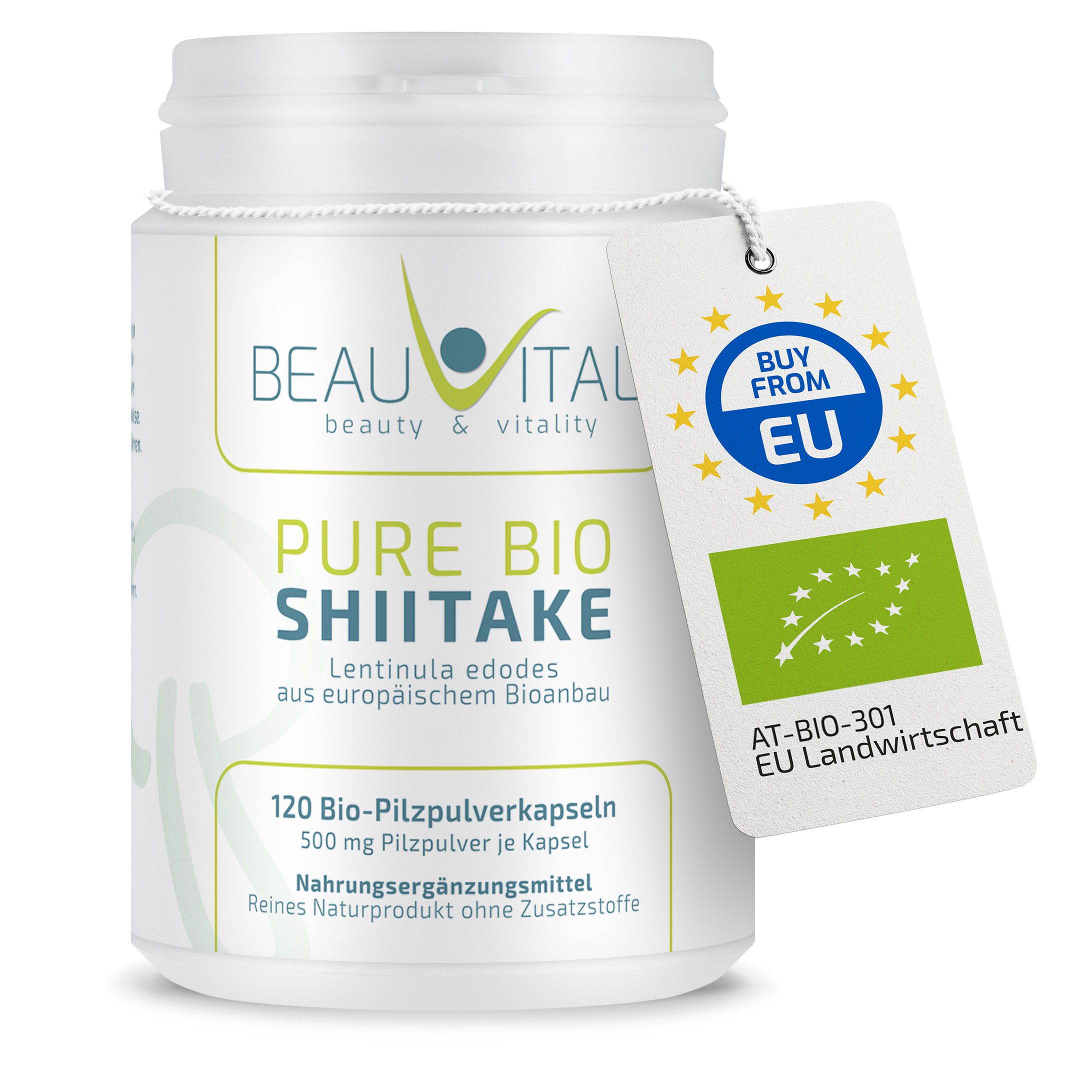 BEAUVITAL® Pure Bio Shiitake Kapseln Lentinula edodes aus EU-Anbau