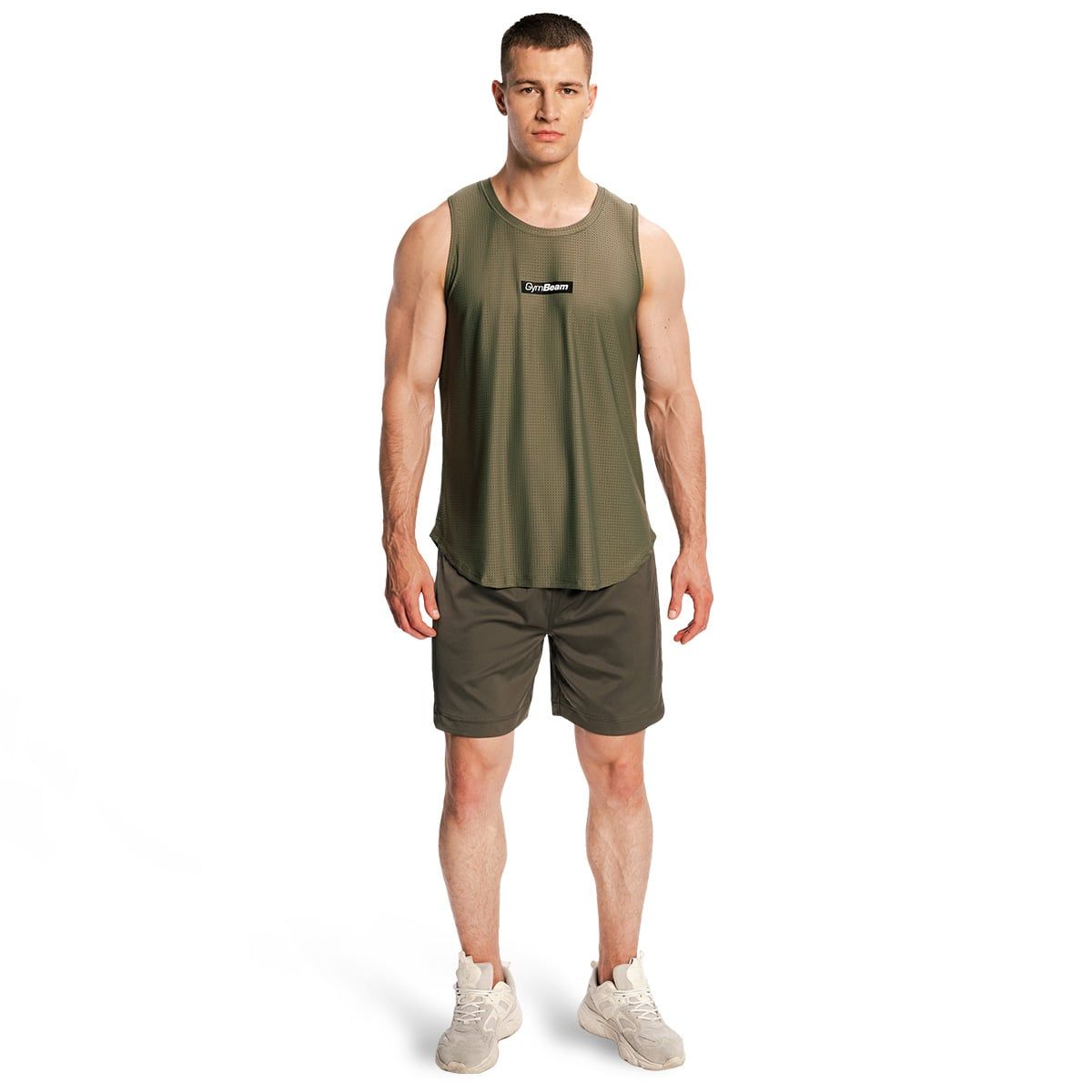GymBeam Tanktop Herren regular ärmellos Combat in Olivgrau