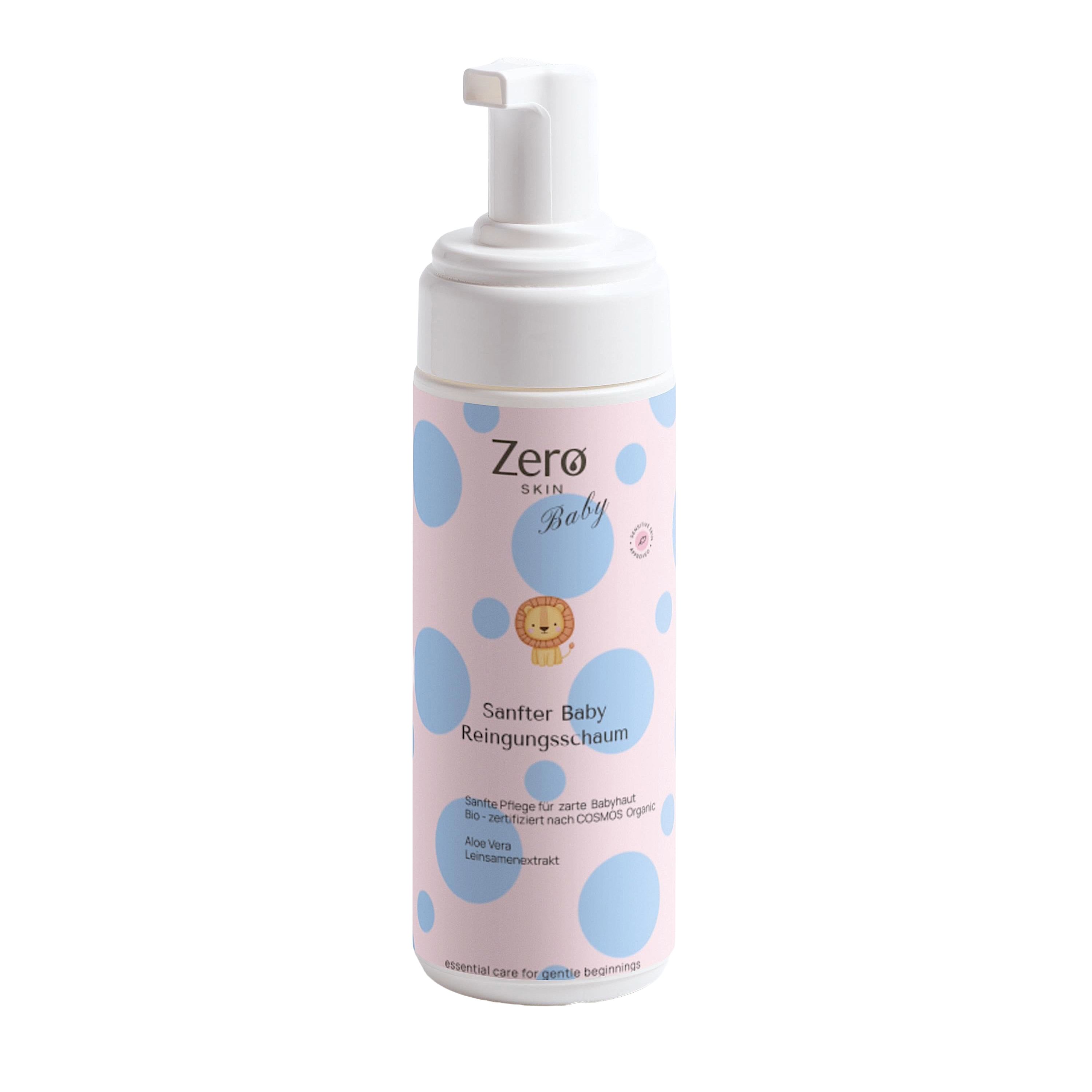 Zero Skin Sanfter Baby Reinigungsschaum, seifenfrei beruhigend für empfindliche Babyhaut 150 ml Schaum