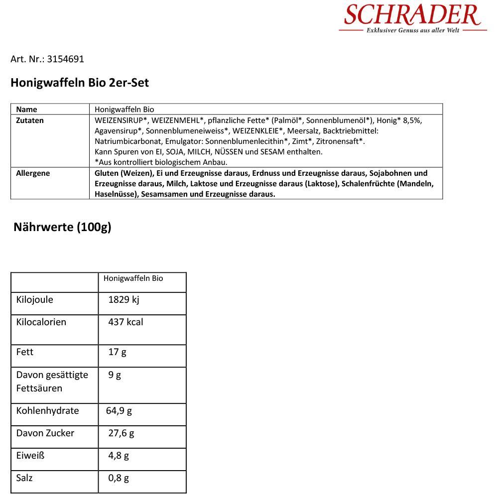 Honigwaffeln Bio 2er-Set