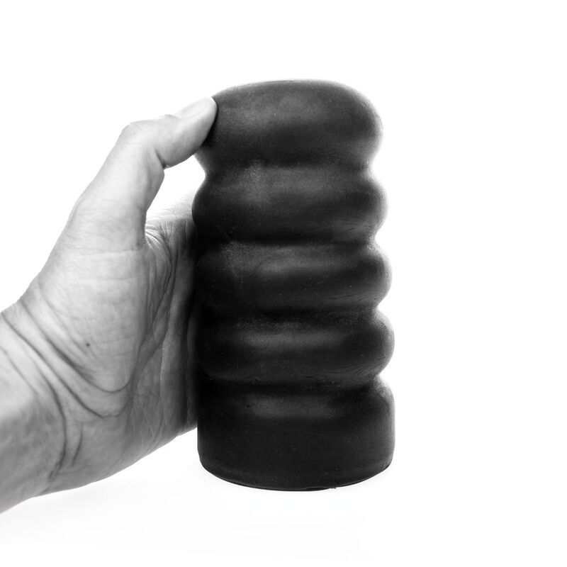 All Black - Spiralstruktur-Masturbator mit ergonomischem Griff