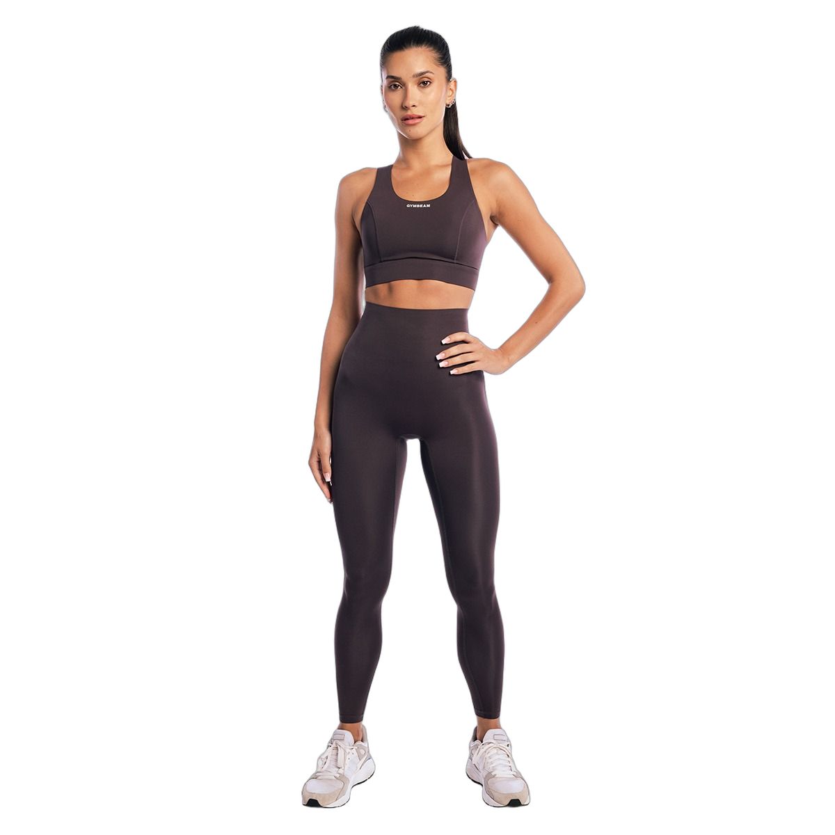 GymBeam Leggings Damen mit hoher Taille Tee Brown