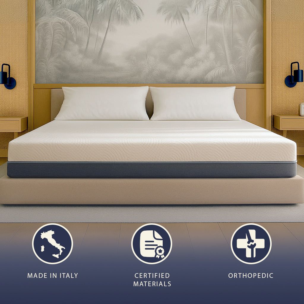 The White Stone Matratze 140x200 Memory Schaum und Waterfoam Hoch 22 cm