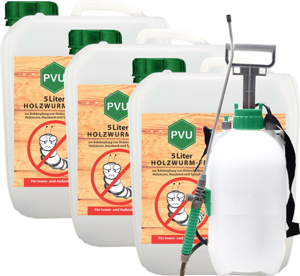 PVU Holzwurmspray mit 5L Drucksprüher