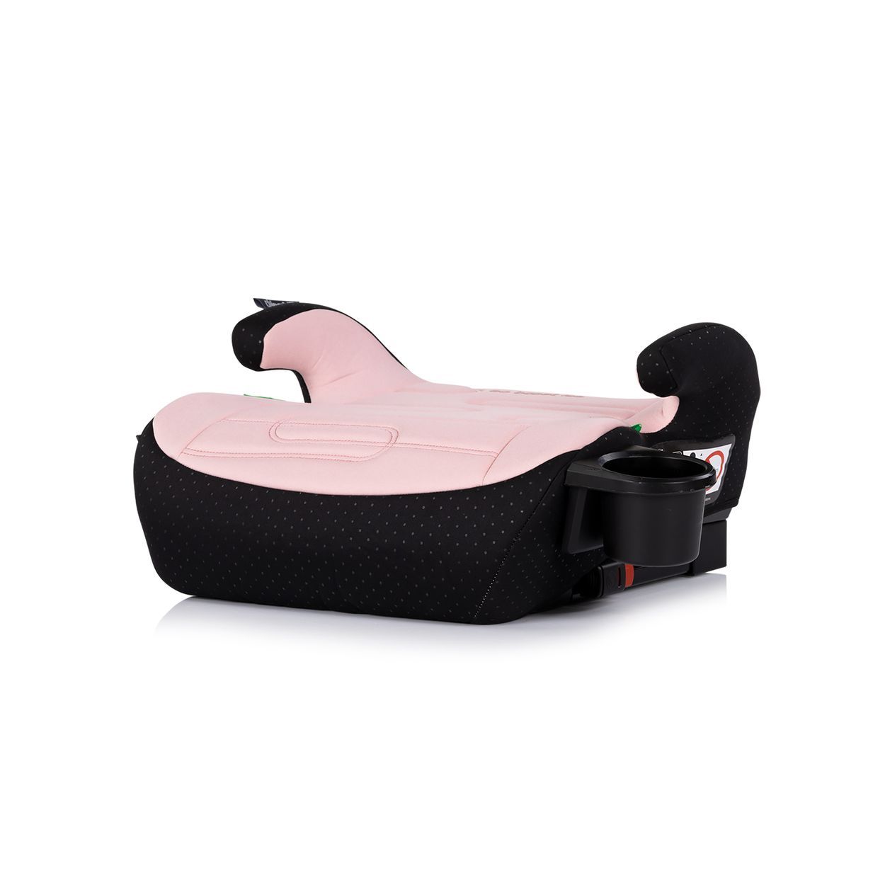 Schwarzer Baby-Autositz mit Sonnendach und Griff.