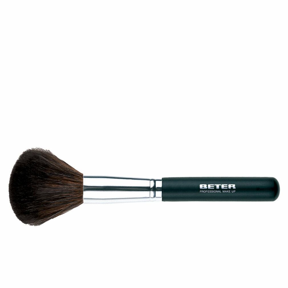 Make-up Pinsel mit schwarzem Griff und braunen Borsten. Silberne Metallhülse. Auf dem Griff steht BETER PROFESSIONAL MAKE UP.
