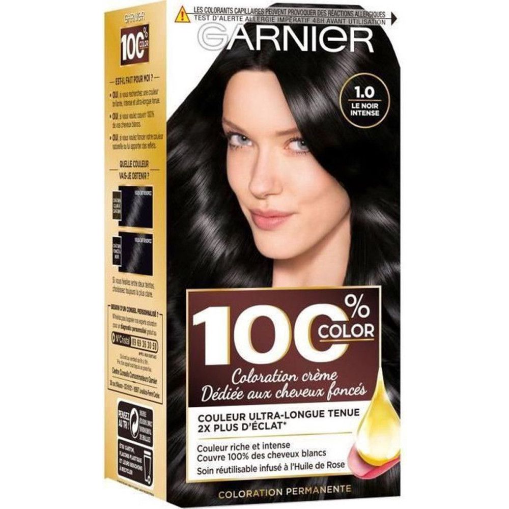 Garnier - 100% Color Creme-Haarfarbe für Dunkles Haar 1 Pc