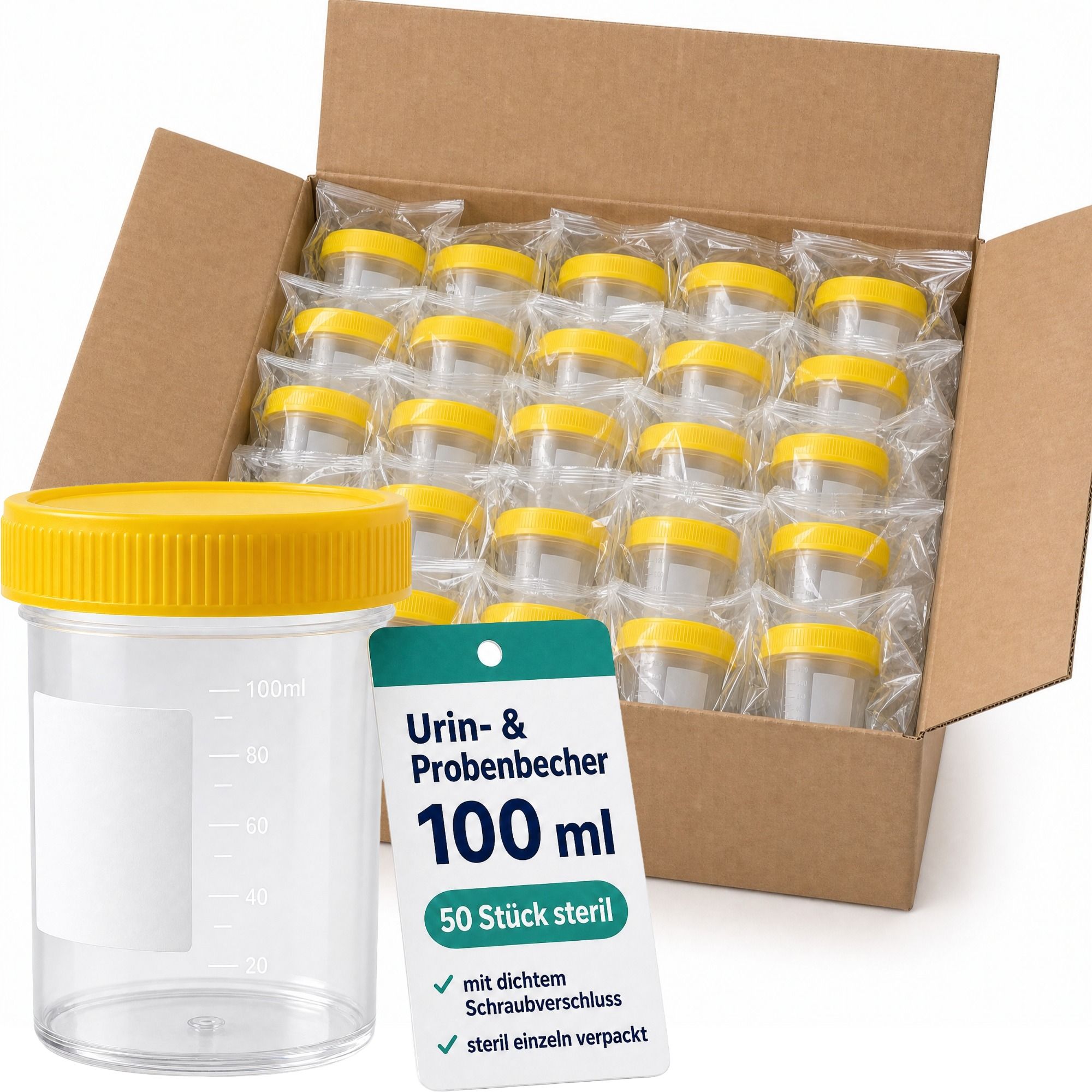 Kaiser Cares Steriler Probenbecher & Urinbecher 50 St