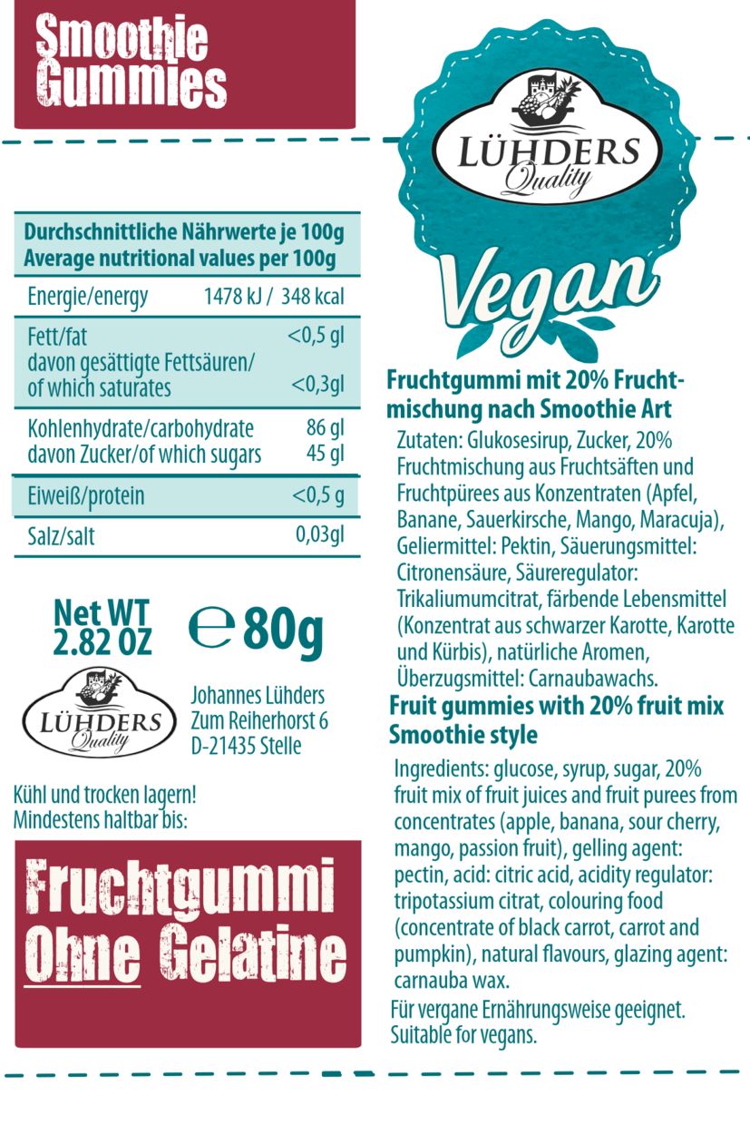 Auslaufartikel: Smoothie Gummies KiBa-Exotic, vegan (3er Set)