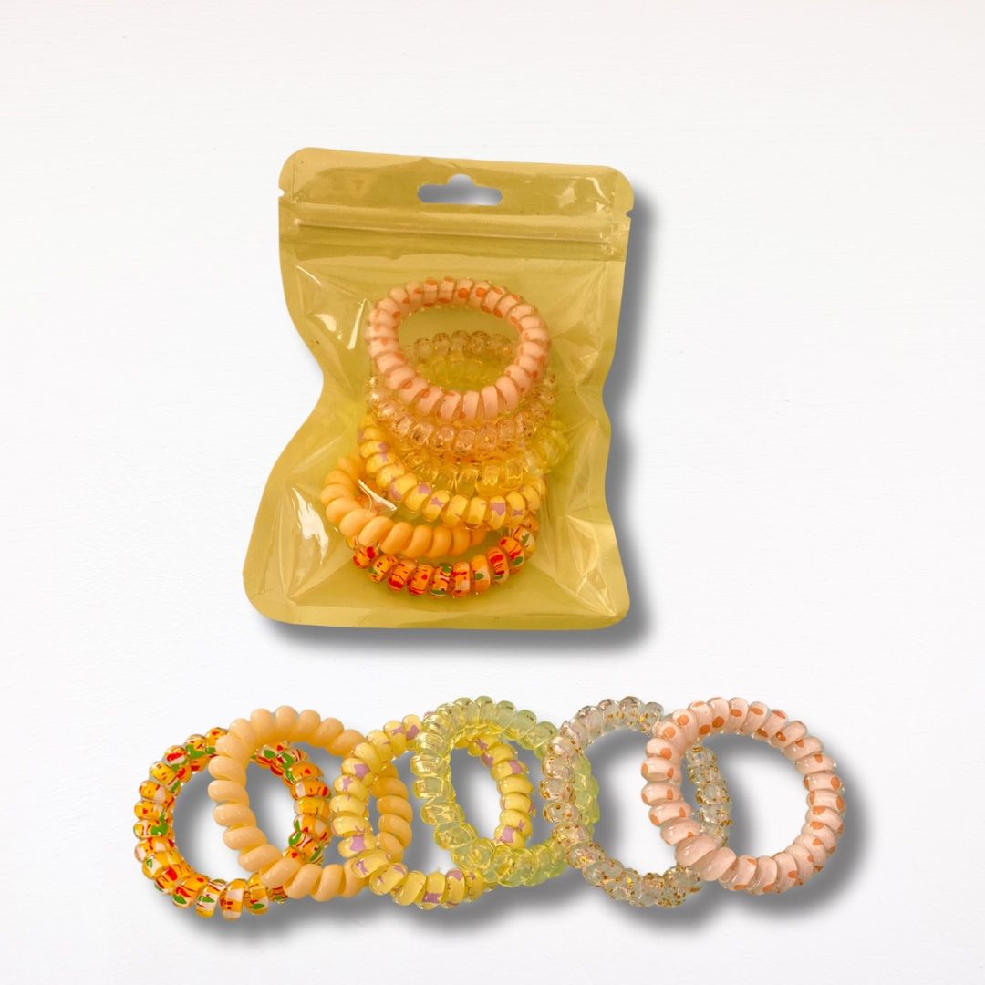 Afroricci Elastico Bobble Capelli Ricci - colore giallo mix 6 pezzi