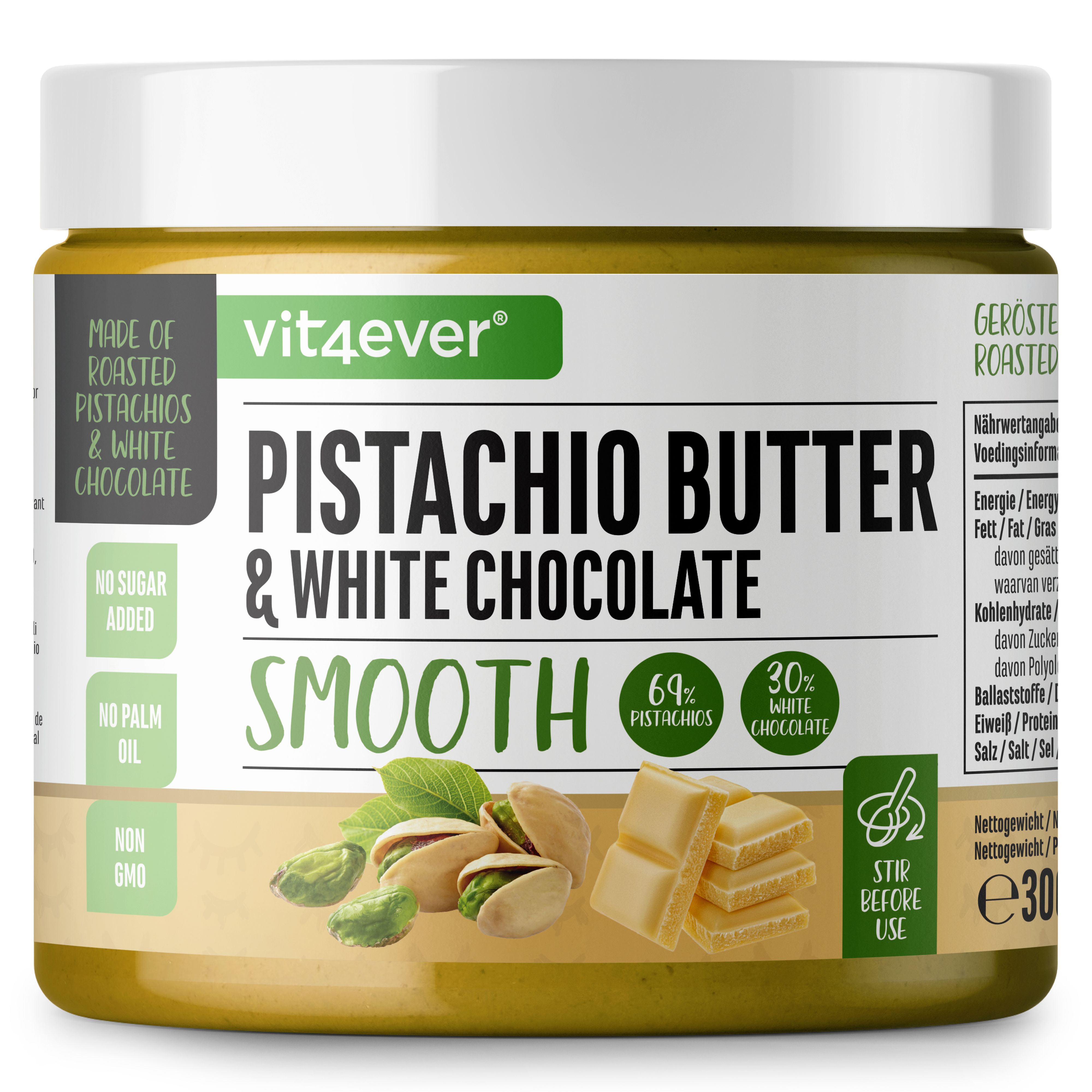 vit4ever Pistazien - Creme - Pistazie Weiße Schokolade