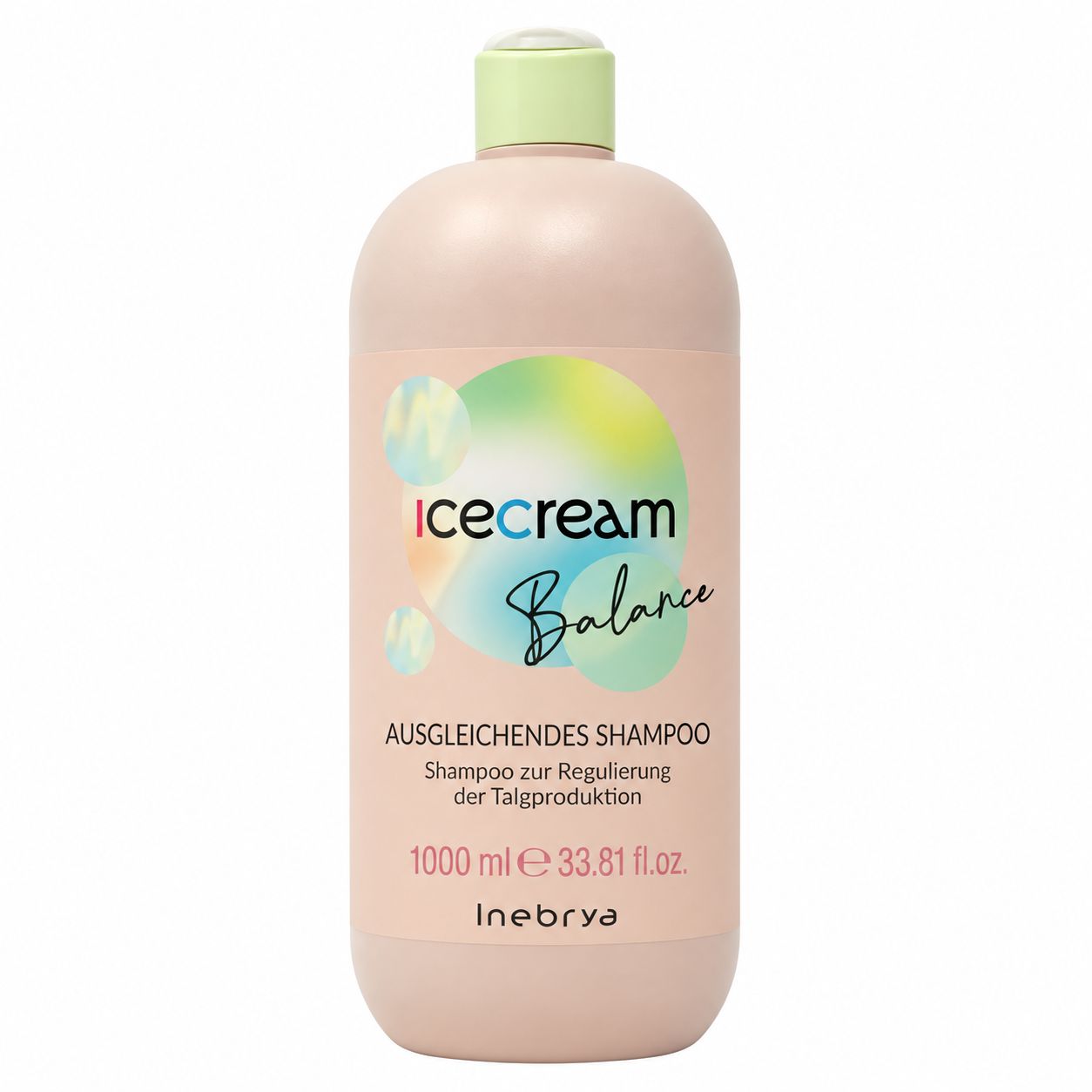 Helle rosa Flasche mit "ice cream Balance" Aufschrift, 1000 ml.