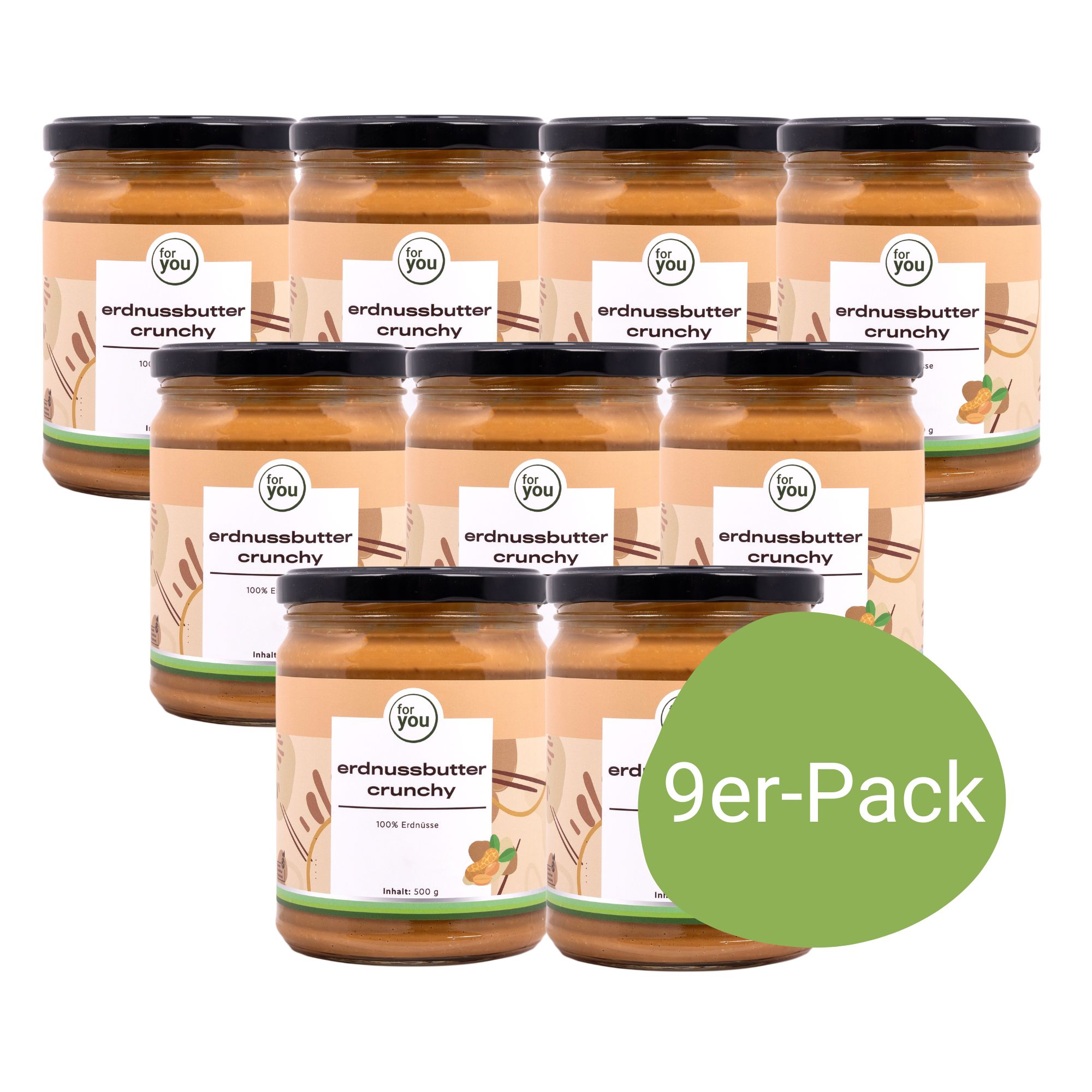 for you Erdnussbutter Neunerpack Crunchy 4500 g Brotaufstrich